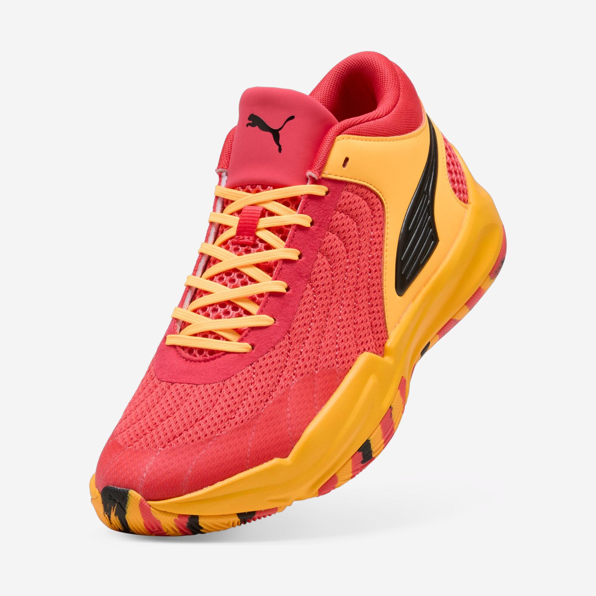 Basketballschuh für Erwachsene - Puma Court Pro rot und gelb 5/9