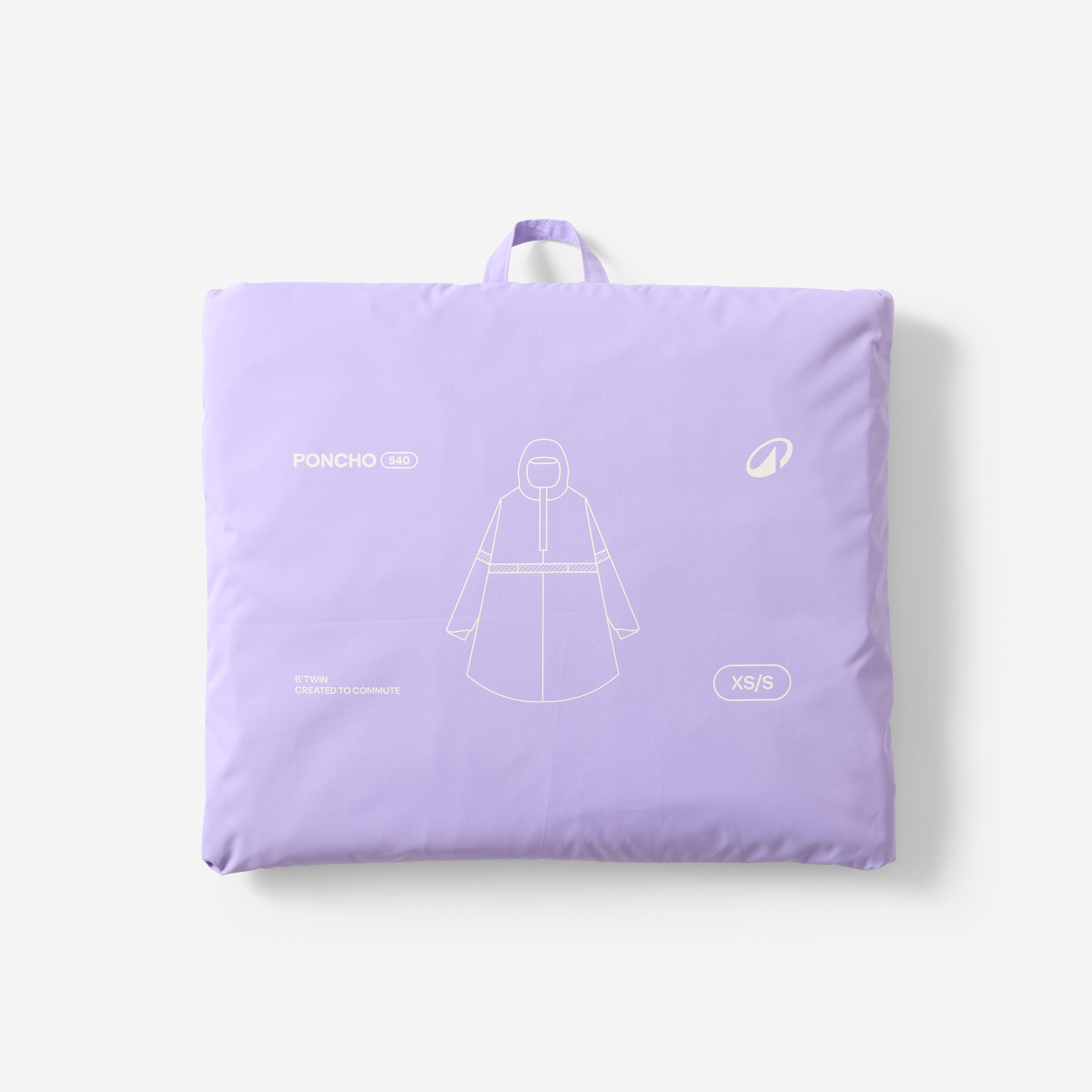 Poncho pluie vélo ville, visibilité de nuit, 540 mauve 12/13