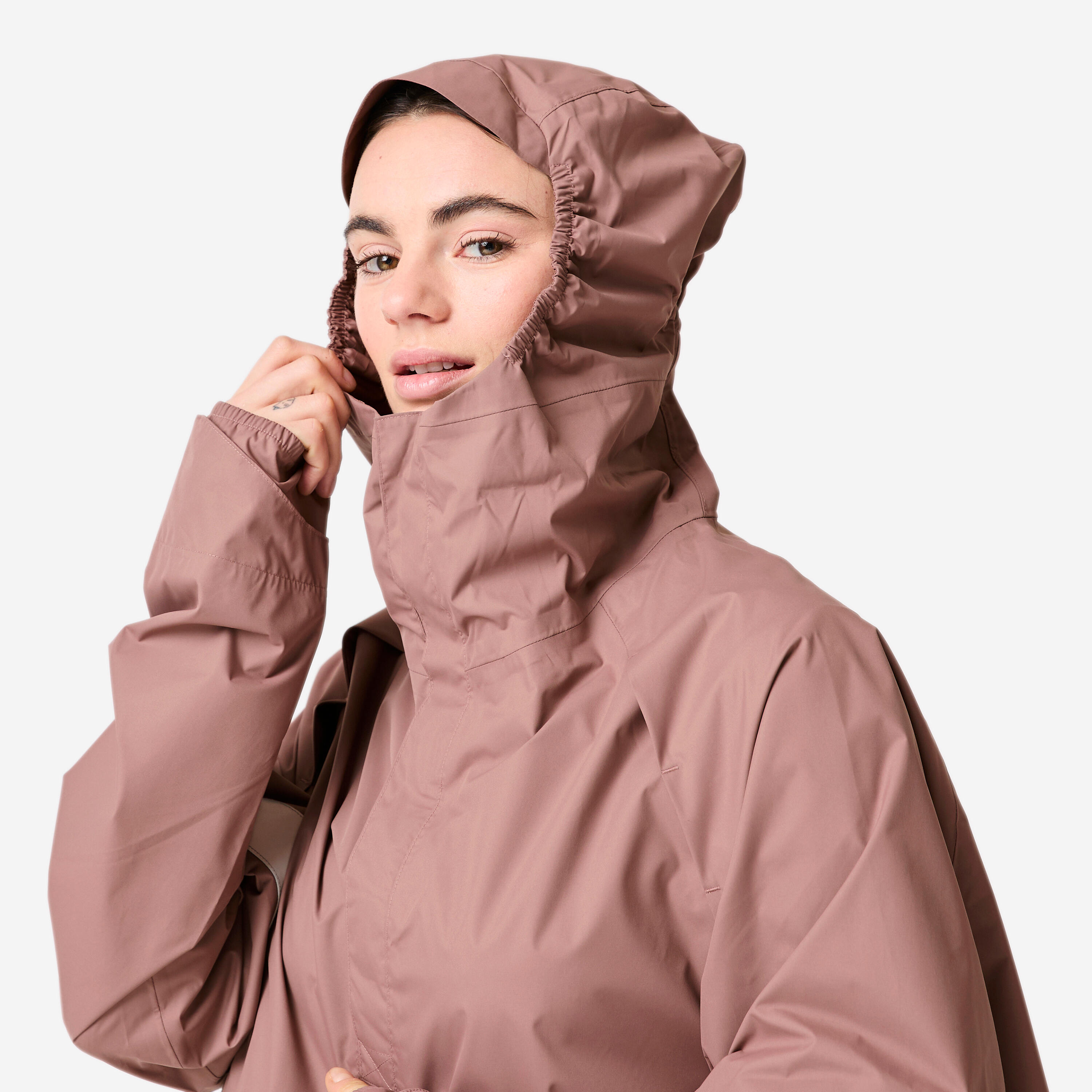 Poncho de vélo de ville imperméable visibilité de nuit, 540 - BTWIN