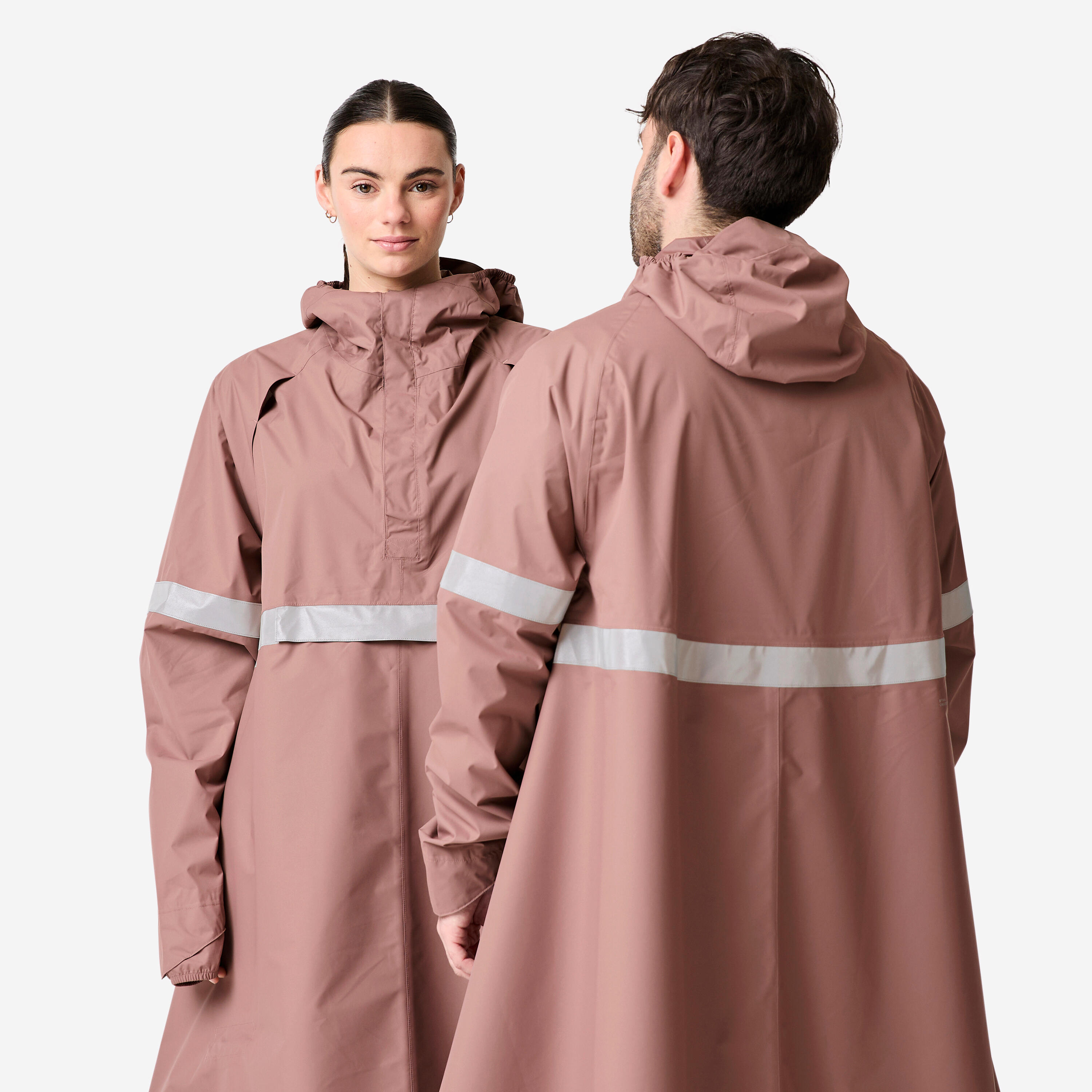 Poncho de vélo de ville imperméable visibilité de nuit, 540 - BTWIN