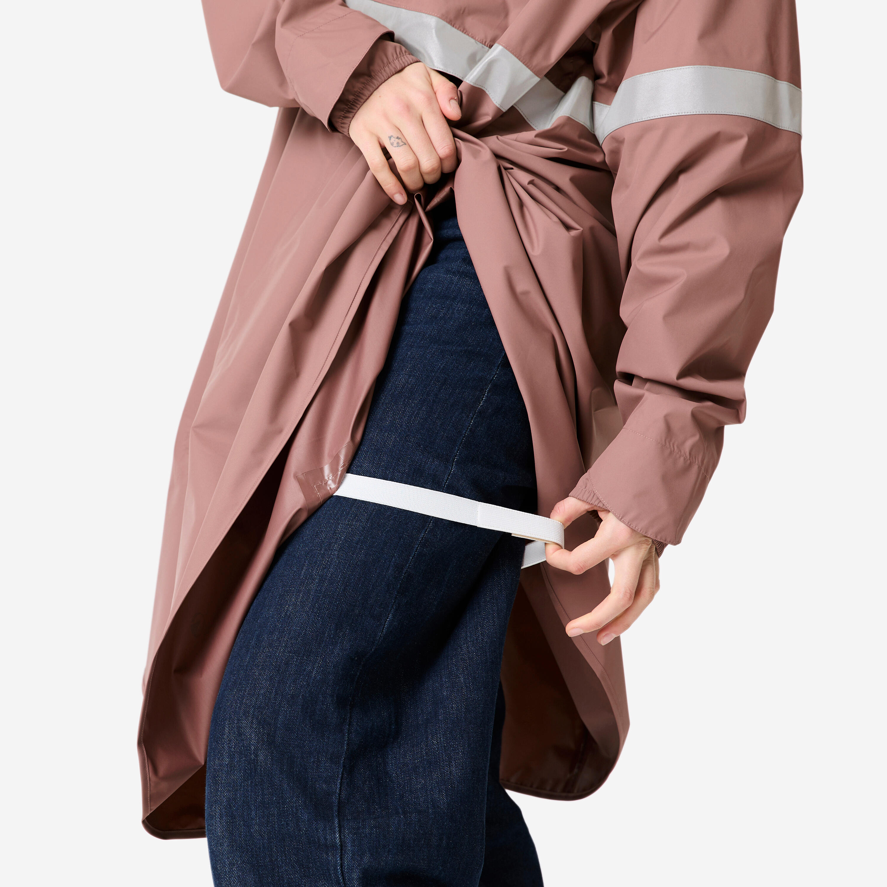 Poncho de vélo de ville imperméable visibilité de nuit, 540 - BTWIN