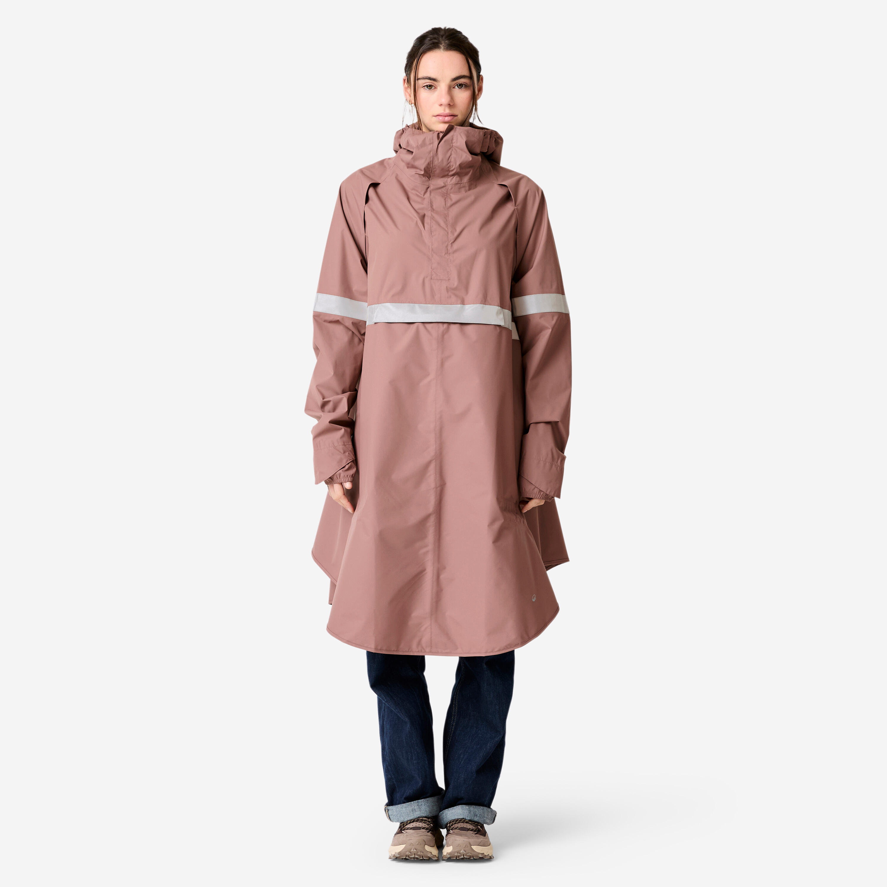 Poncho de vélo de ville imperméable visibilité de nuit, 540 - BTWIN