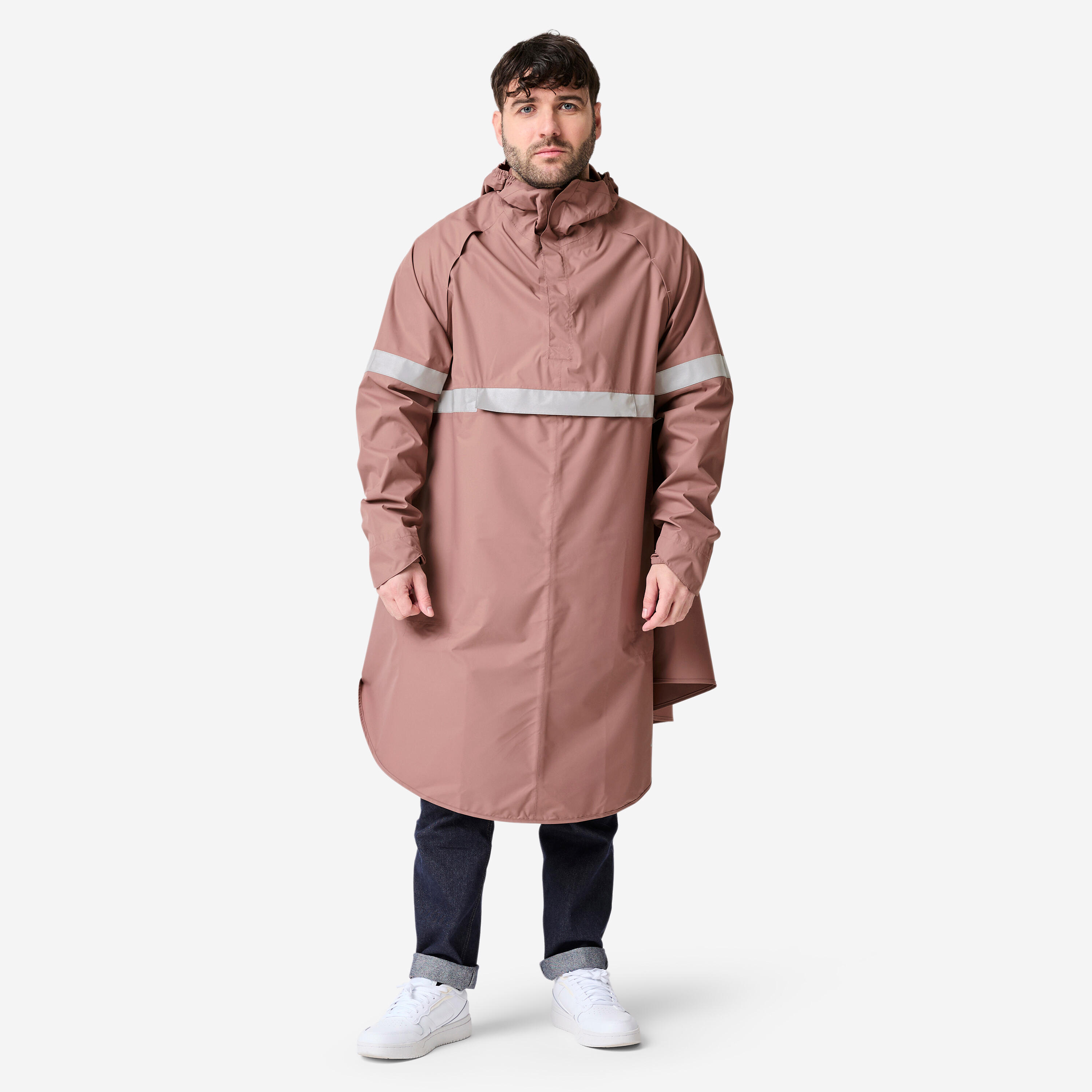Poncho de vélo de ville imperméable visibilité de nuit, 540 - BTWIN
