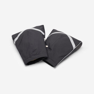 Afneembare handwarmers in warme en waterdichte stof voor op de fiets 940 grijs