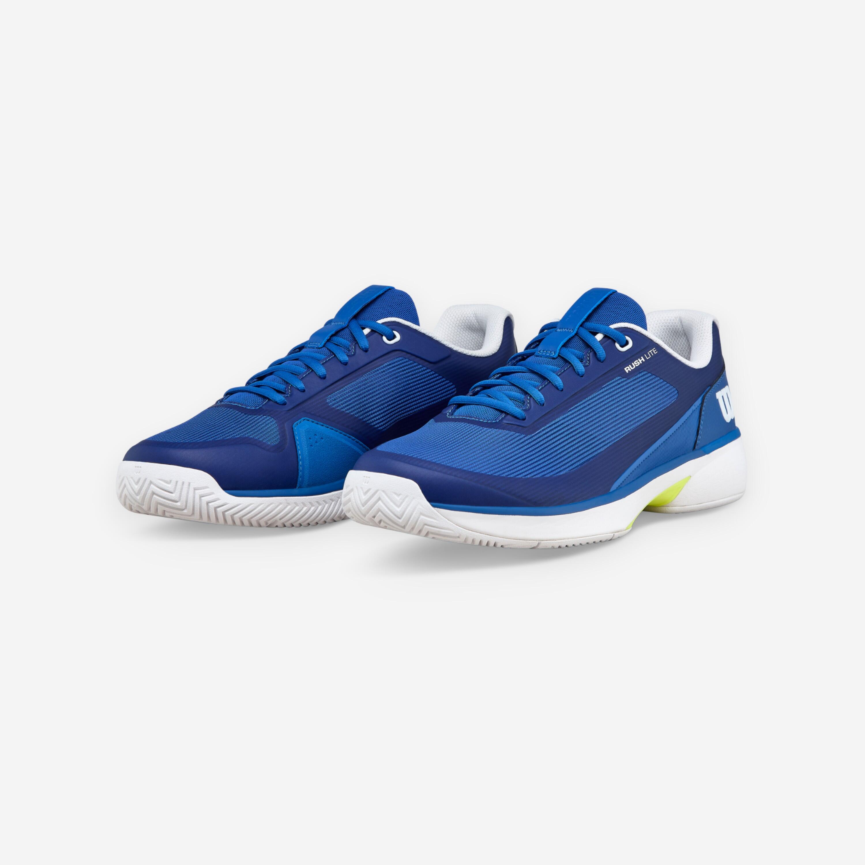 Chaussures de tennis multicourt homme, Rush Pro Lite bleu blanc jaune 8/8
