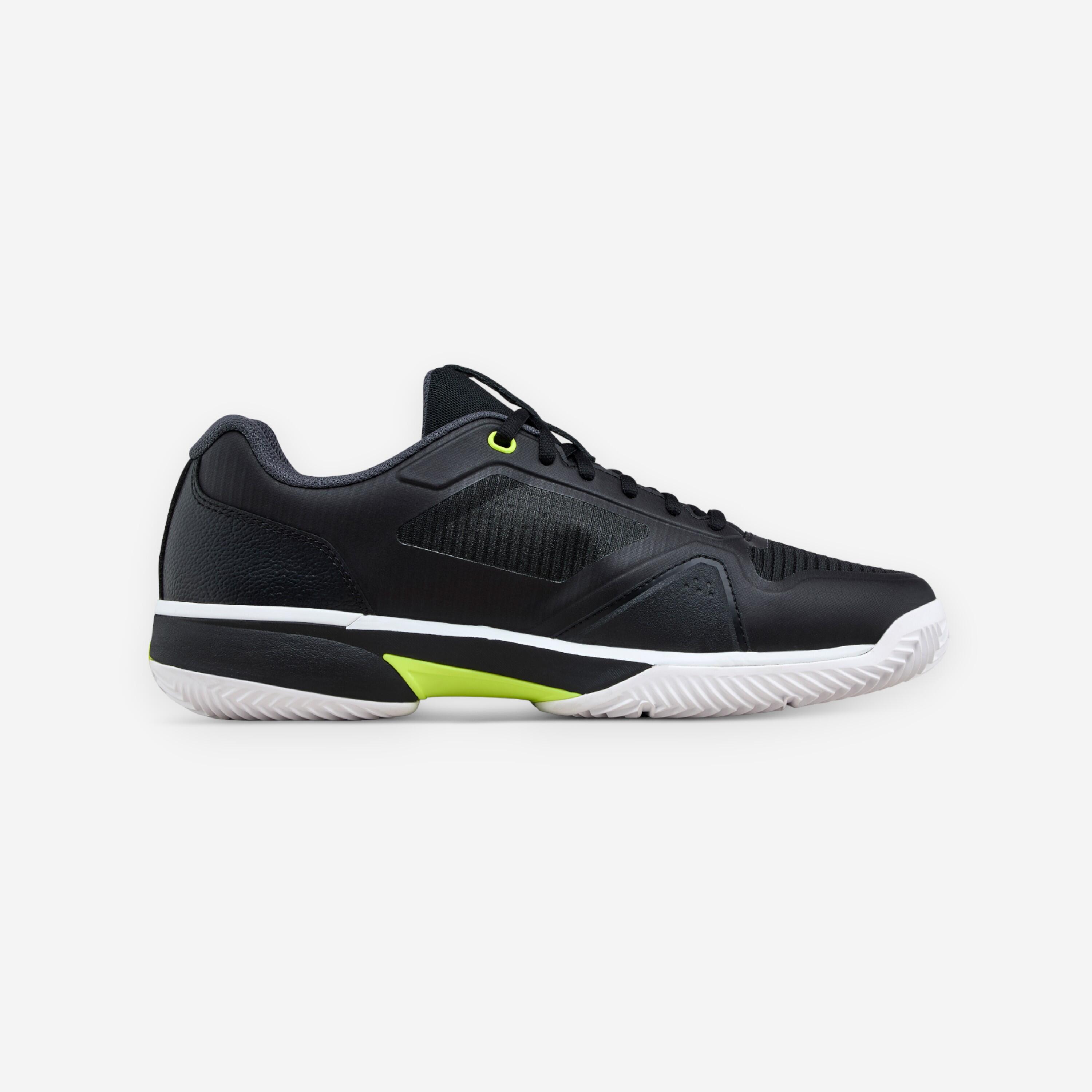 Herren Sandplatz Tennisschuh, Rush Pro Lite Schwarz Weiss Gelb 5/8