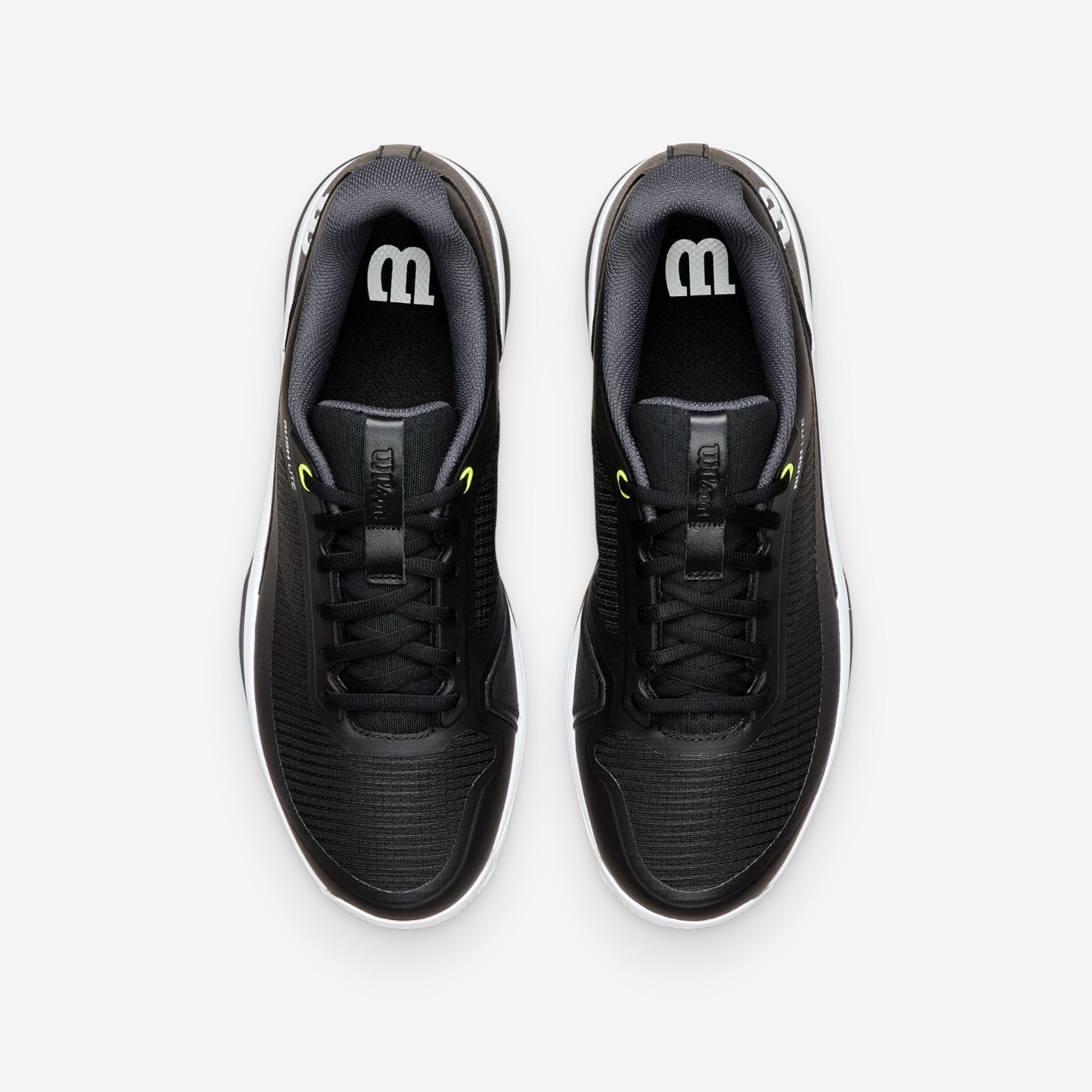 Herren Sandplatz Tennisschuh, Rush Pro Lite Schwarz Weiss Gelb 7/8