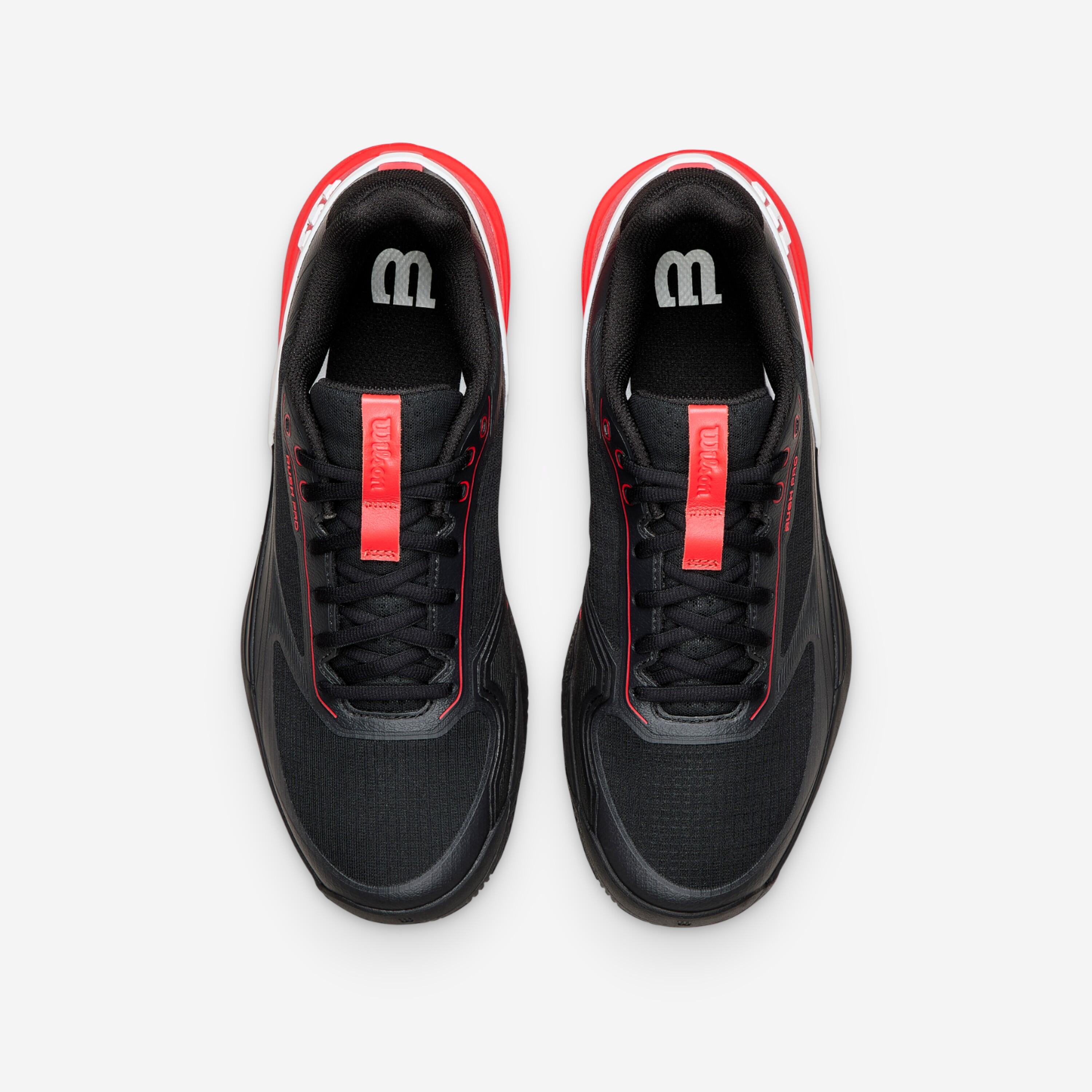 Chaussures de tennis multicourt homme, Rush Pro 5 noir rouge blanc 7/8