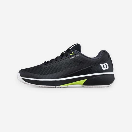 Chaussures de tennis terre battue homme, Rush Pro Lite noir blanc jaune