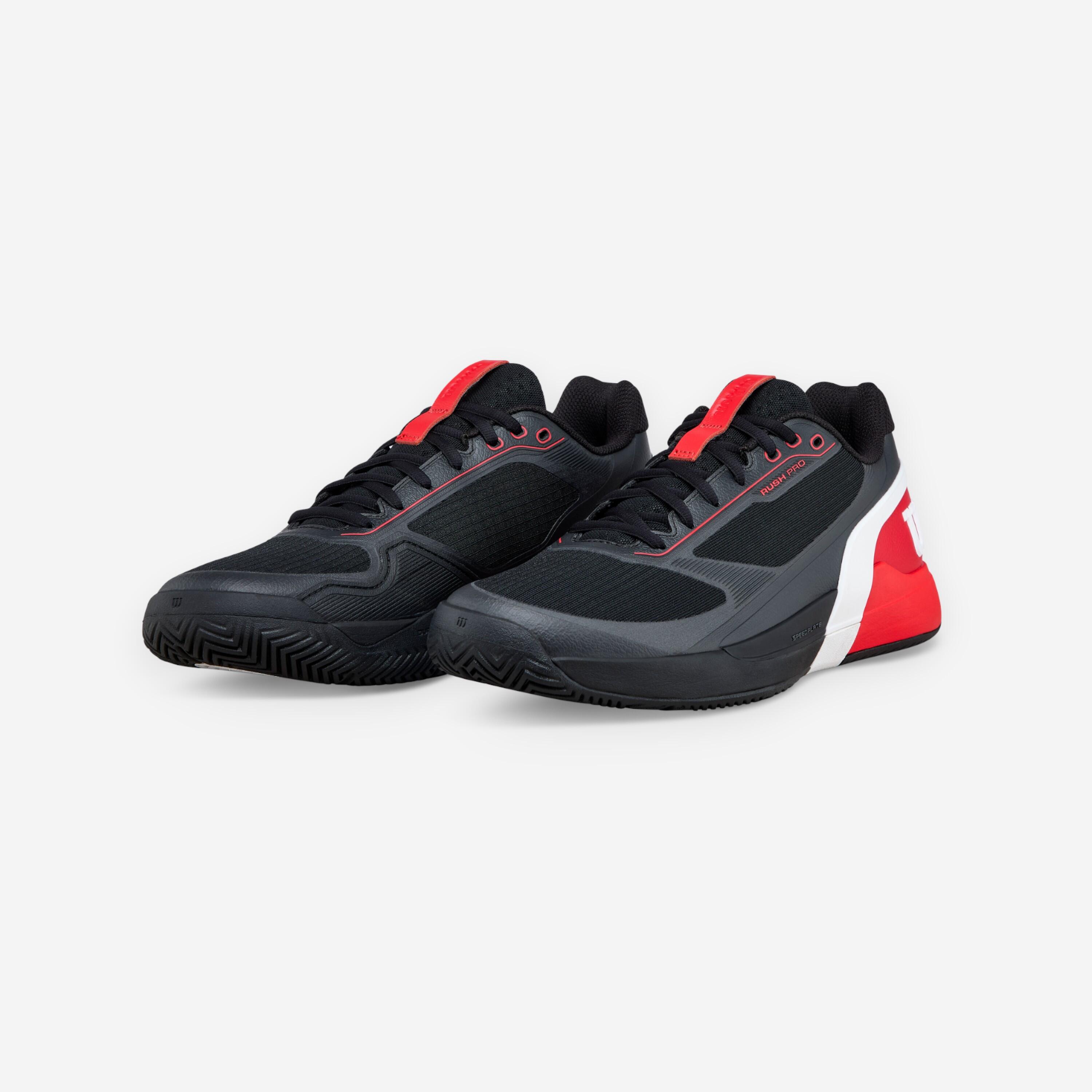 Chaussures de tennis multicourt homme, Rush Pro 5 noir rouge blanc 8/8