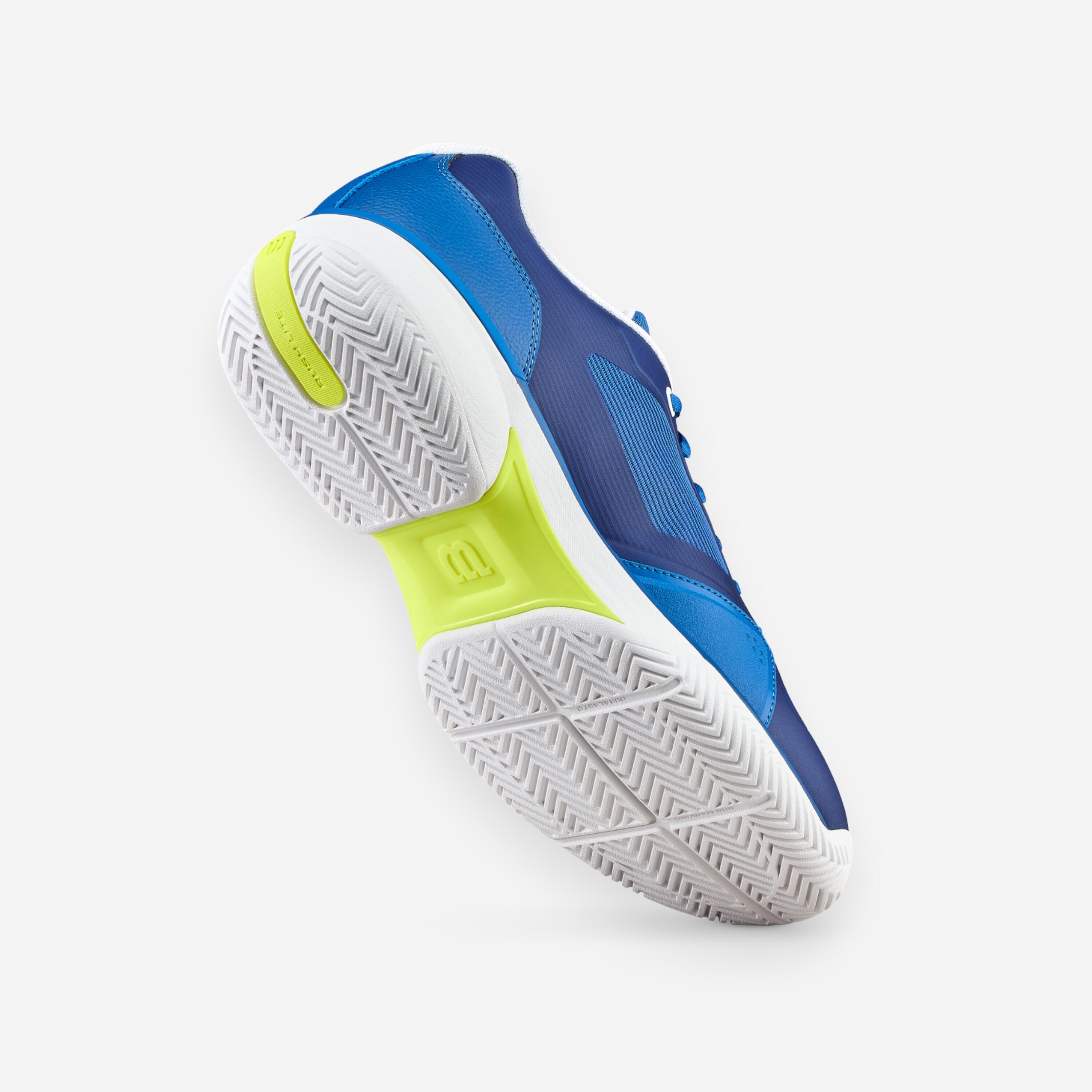 Chaussures de tennis multicourt homme, Rush Pro Lite bleu blanc jaune 4/8