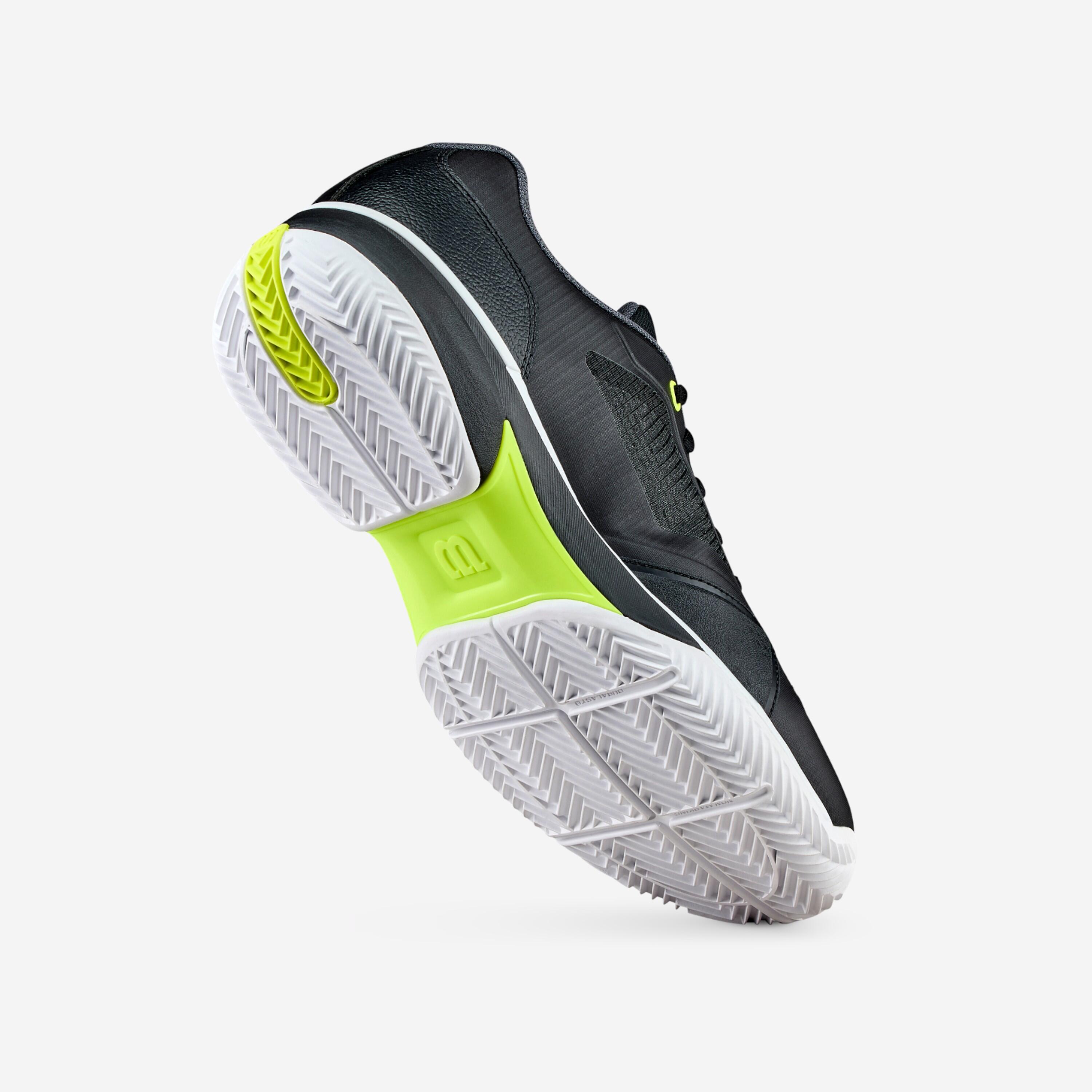 Herren Sandplatz Tennisschuh, Rush Pro Lite Schwarz Weiss Gelb 4/8