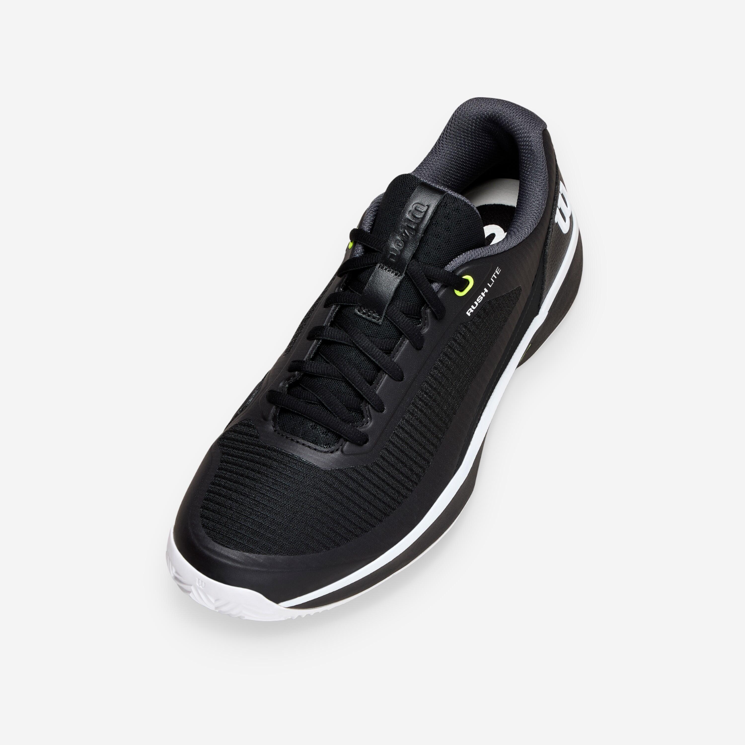 Herren Sandplatz Tennisschuh, Rush Pro Lite Schwarz Weiss Gelb 2/8