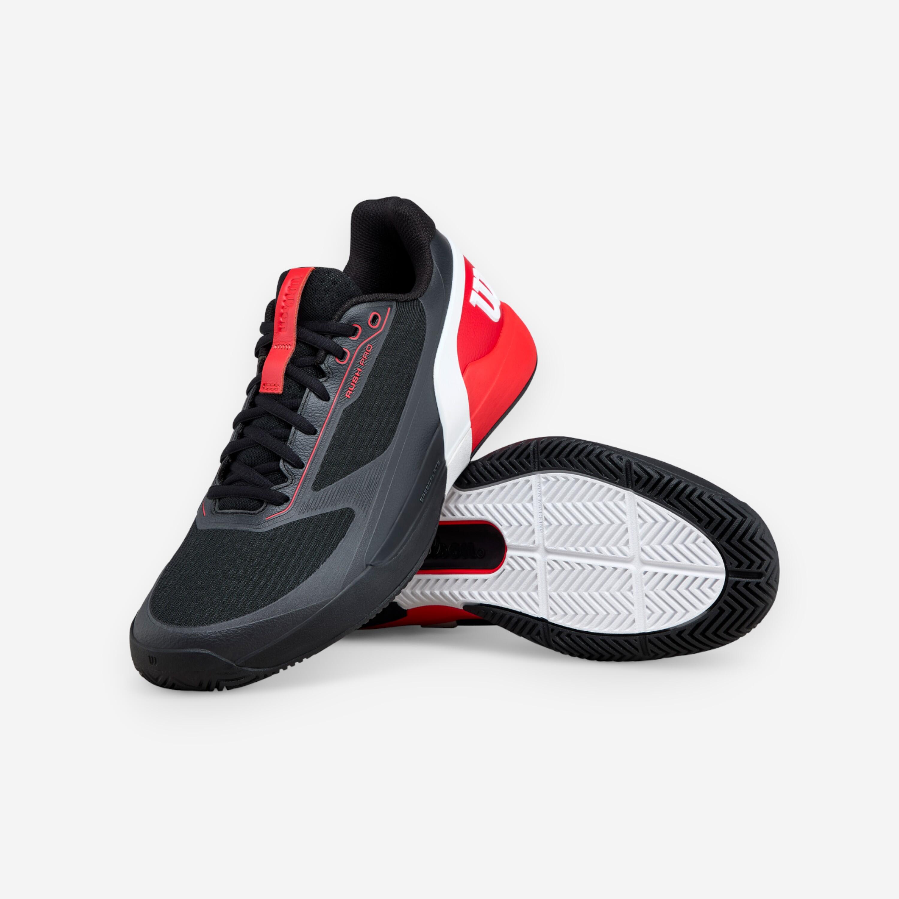 Chaussures de tennis multicourt homme, Rush Pro 5 noir rouge blanc 3/8