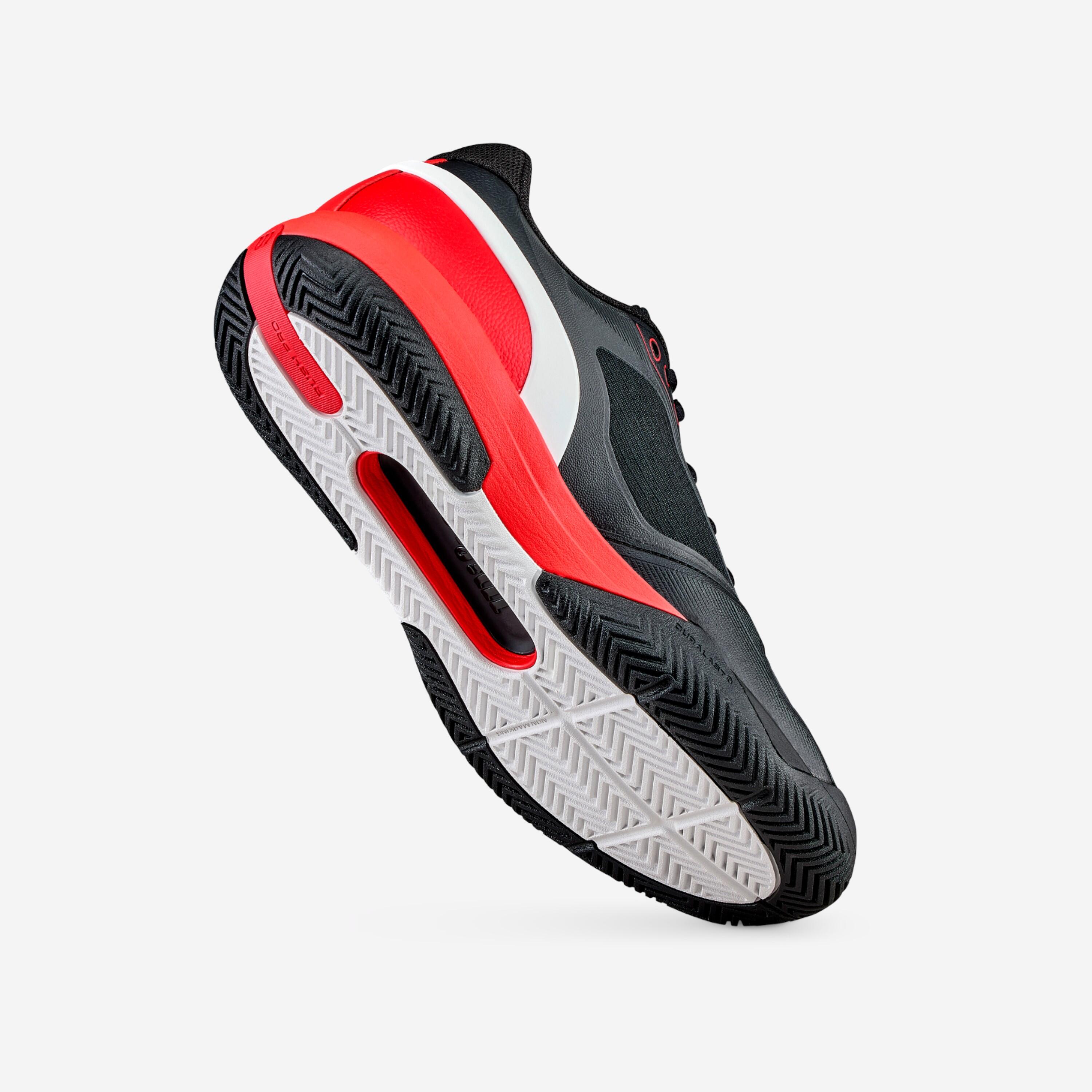 Chaussures de tennis multicourt homme, Rush Pro 5 noir rouge blanc 4/8