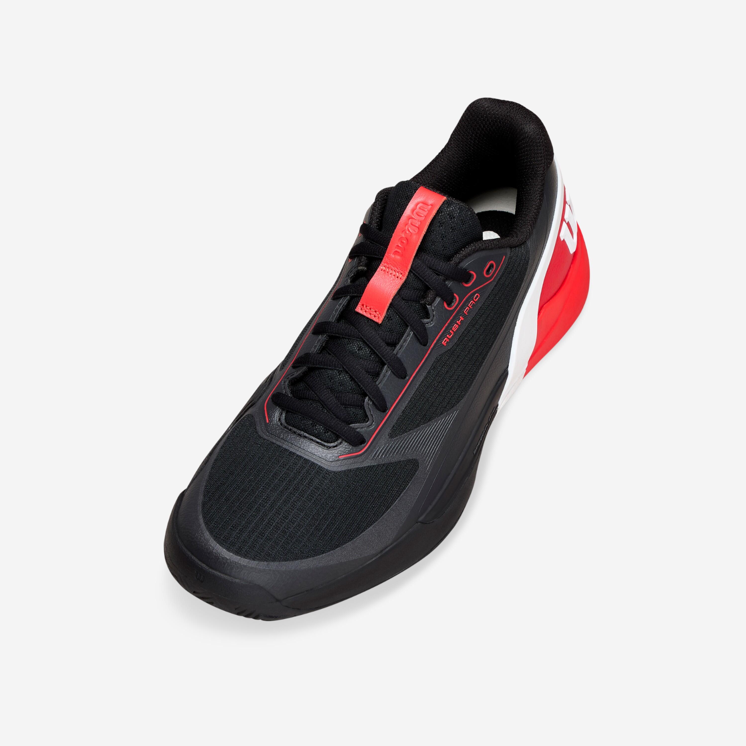 Chaussures de tennis multicourt homme, Rush Pro 5 noir rouge blanc 2/8
