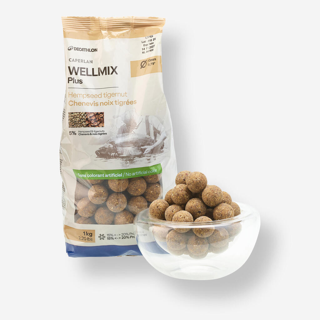 Boiliji z okusom konoplje in tigrovimi oreščki Wellmix Instant (20 mm, 1 kg) 