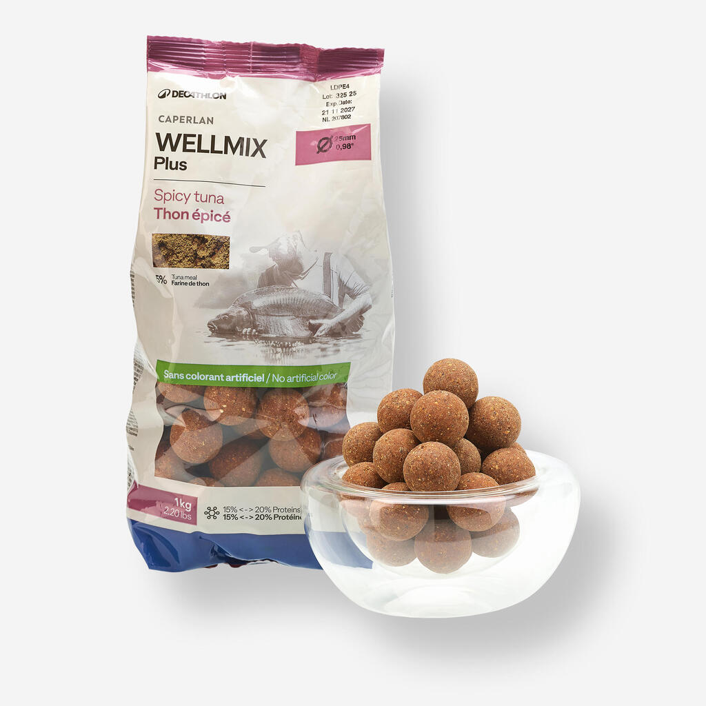 Boiliji za krapolov Wellmix Plus 25 mm 1 kg Spicy Tuna 