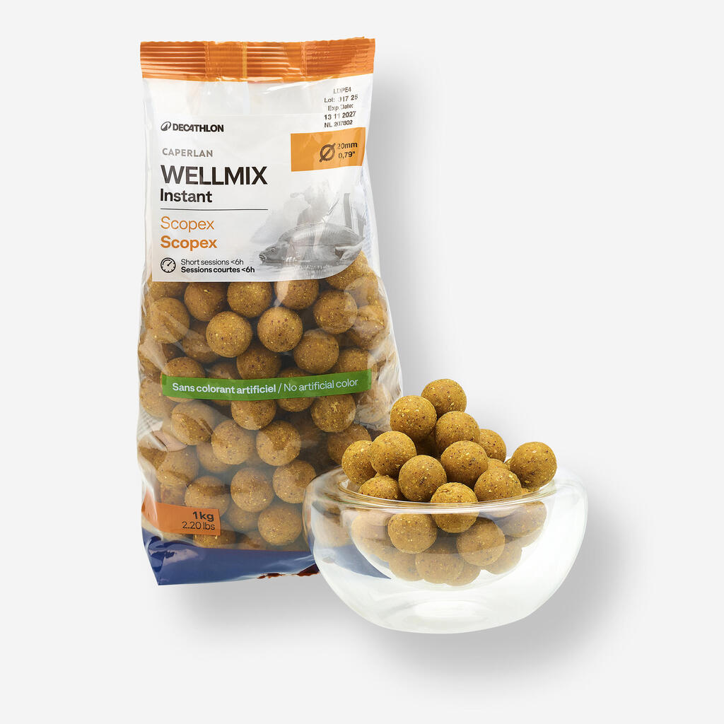Bojliji za krapolov z okusom Wellmix Instant 20mm 1kg Scopex 