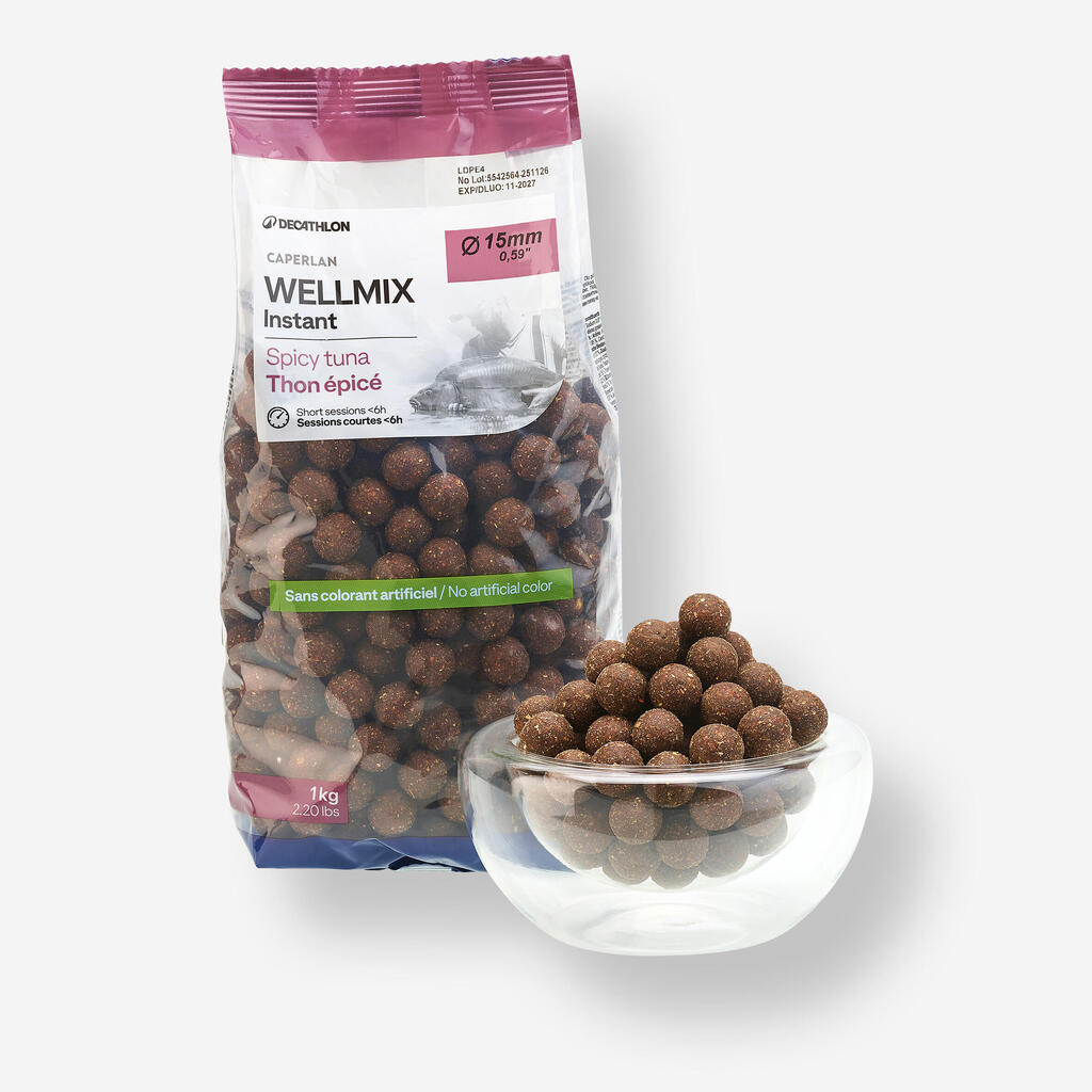 Boiliji za krapolov Wellmix Instant 15 mm 1 kg Spicy Tuna 