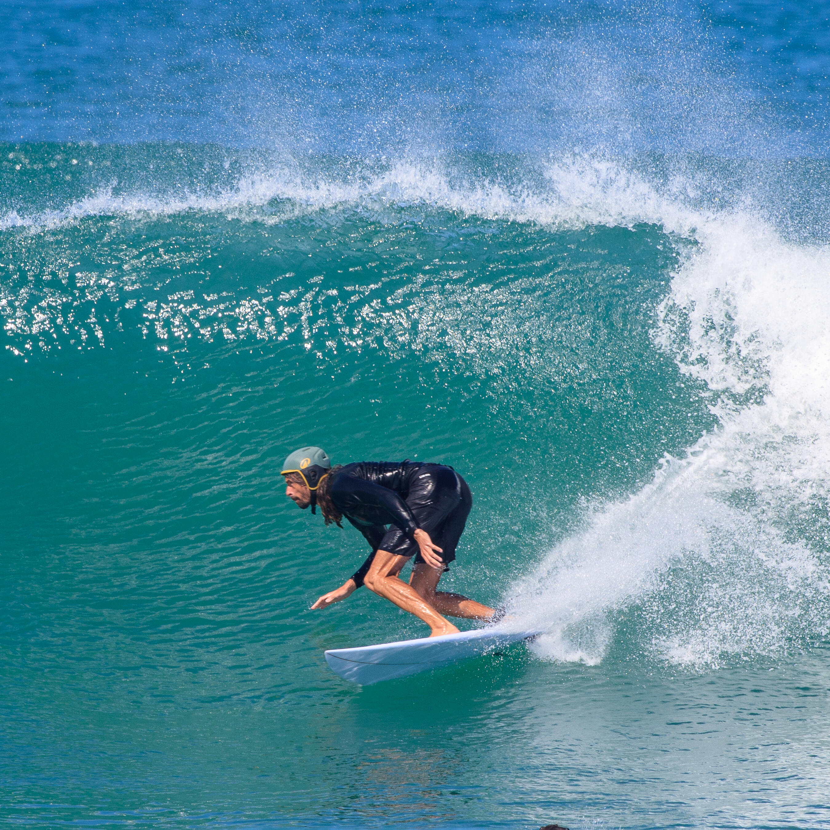 Shortboard Performance mit Futures Box ohne Finnen weiss 9/11