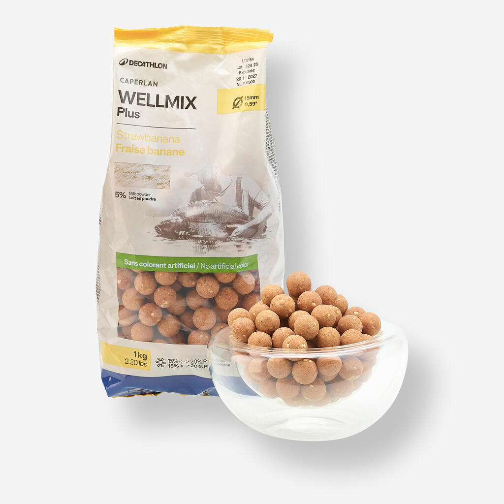 Boiliji za krapolov Wellmix Instant 15 mm 1 kg Strawbanana 