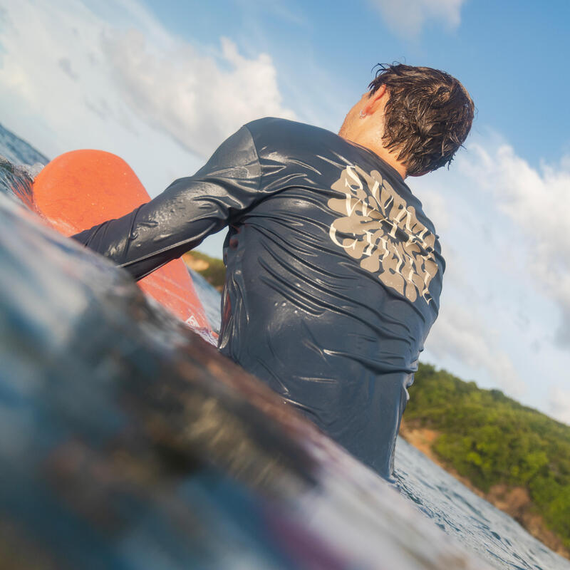 Erkek Uzun Kollu UV Korumalı Tişört - Gri - Surfwchill