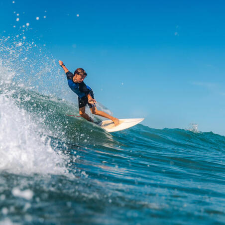 Футболка сонцезахисна 500 для серфінгу для хлопців чорна/синя