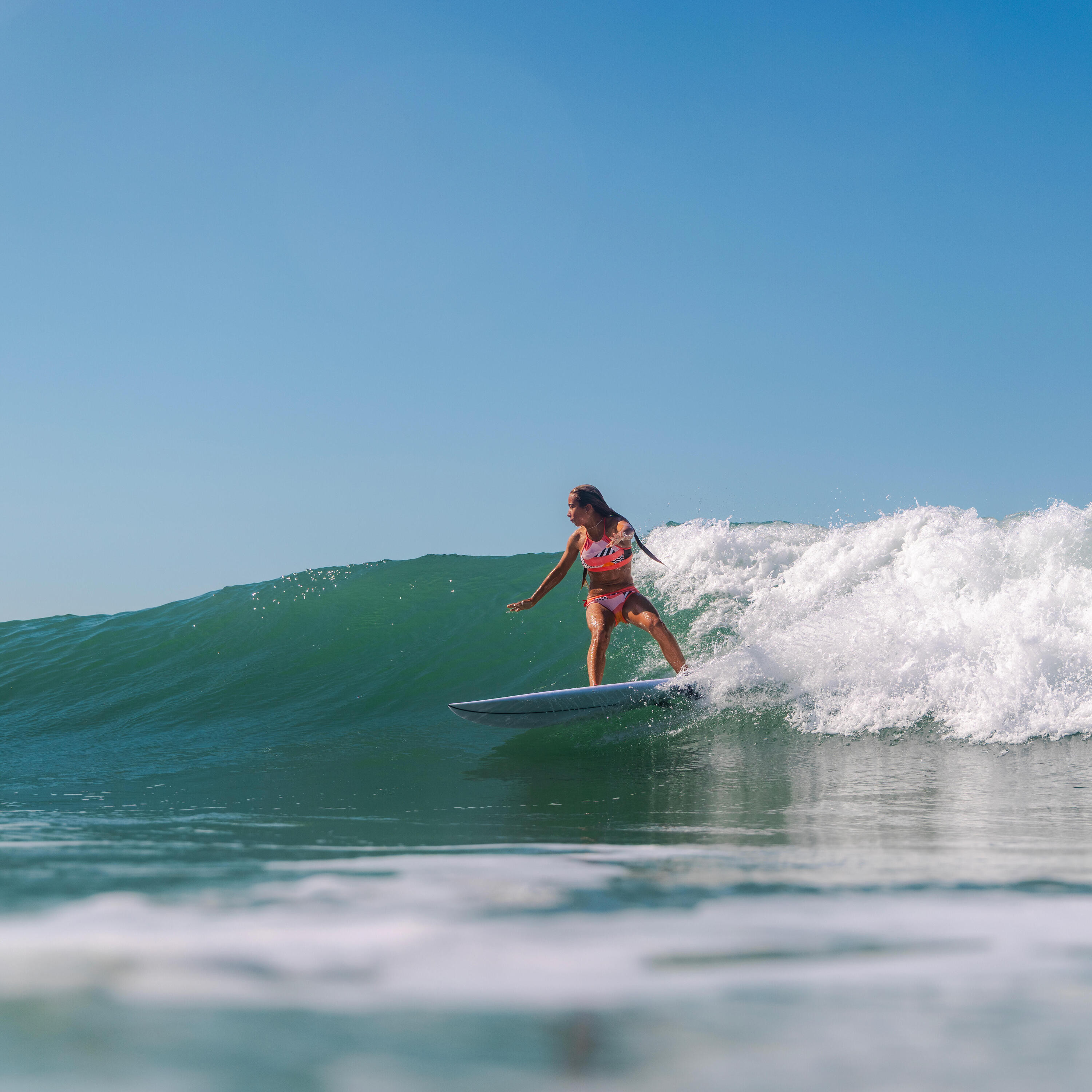 Top de Bikini de Surf Menina 900 Laranja 10/10