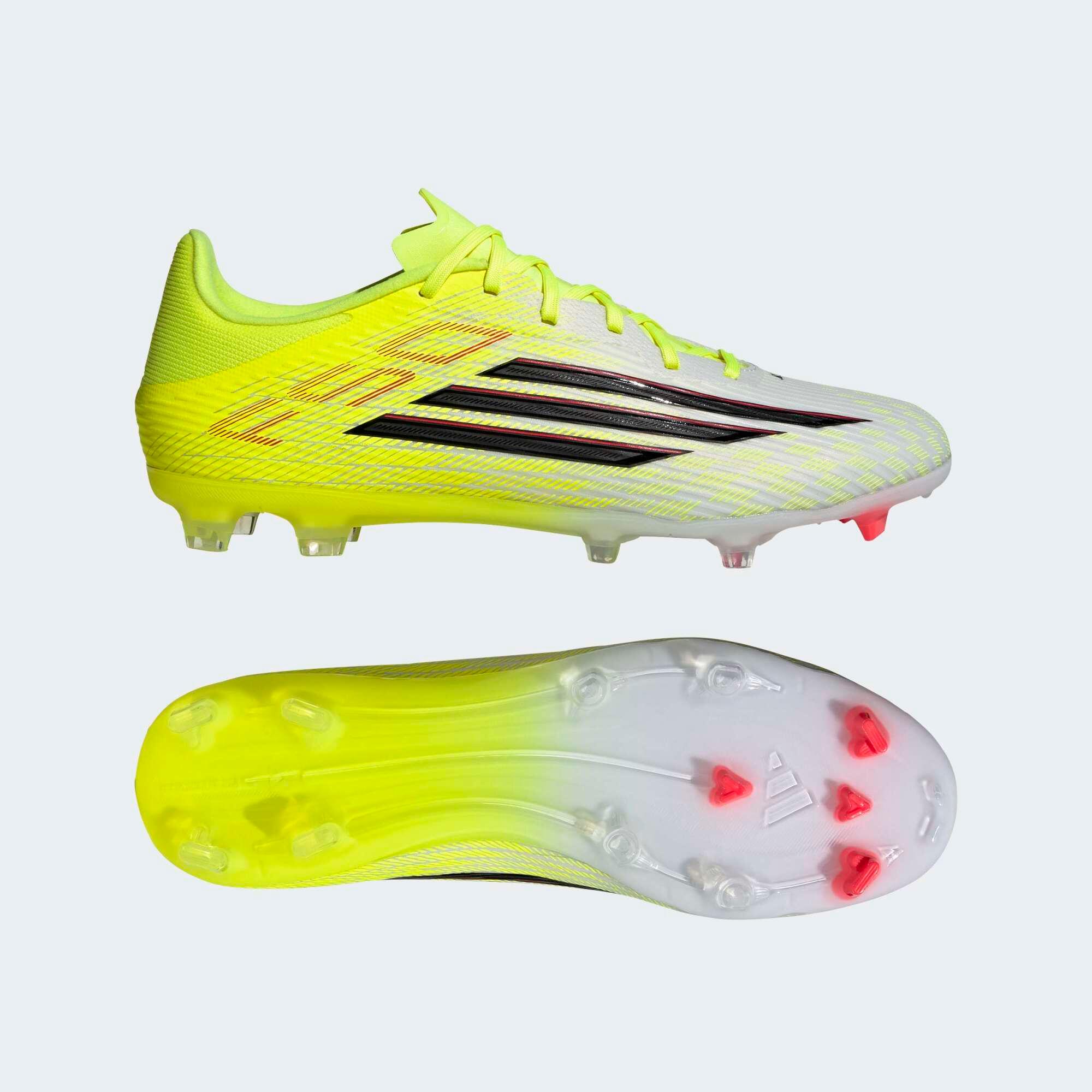 Scarpe calcio adulto F50 LEAGUE FG/MG gialle 3/8