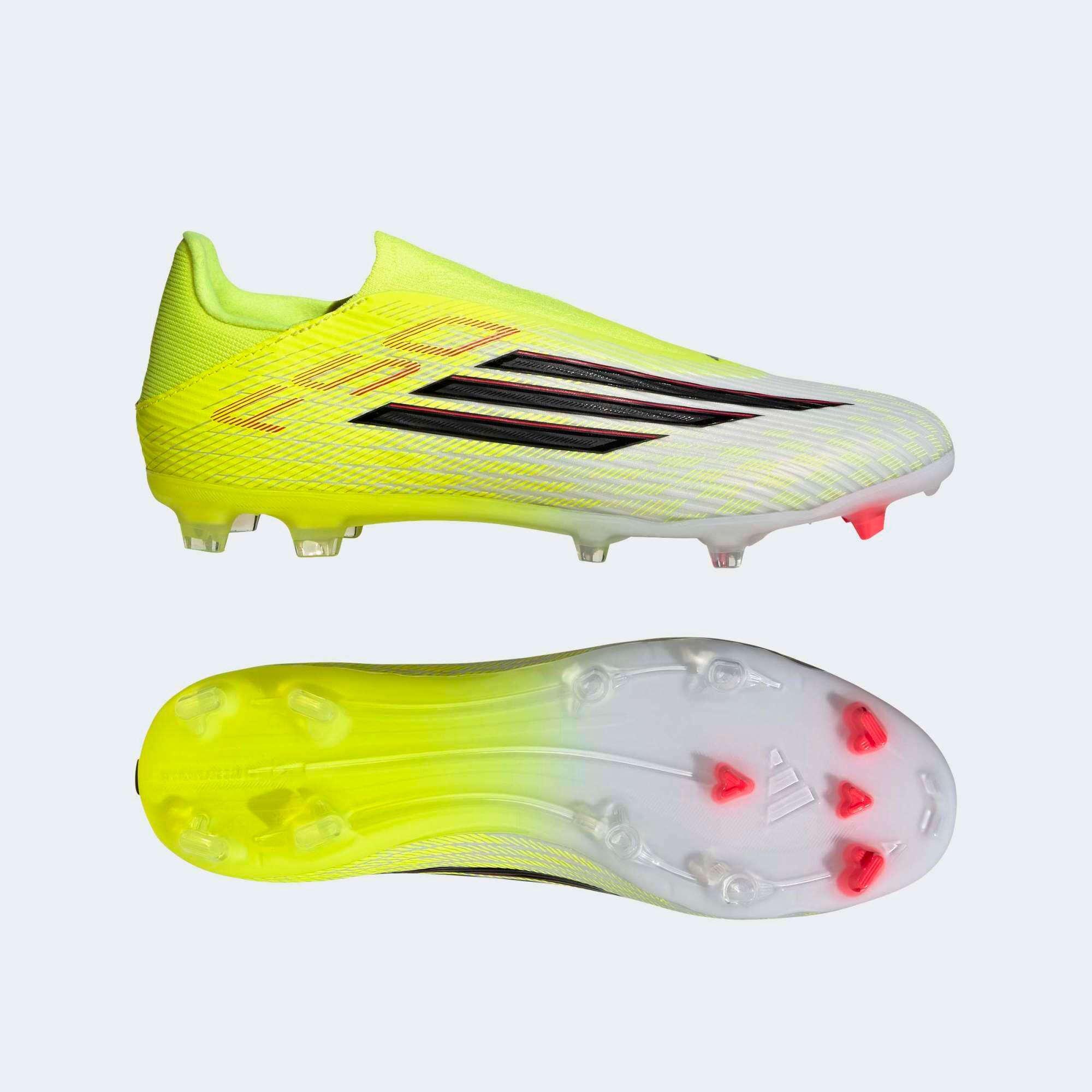Chuteiras de Futebol sem Atacadores Adulto F50 League FG/MG Amarelo 3/8