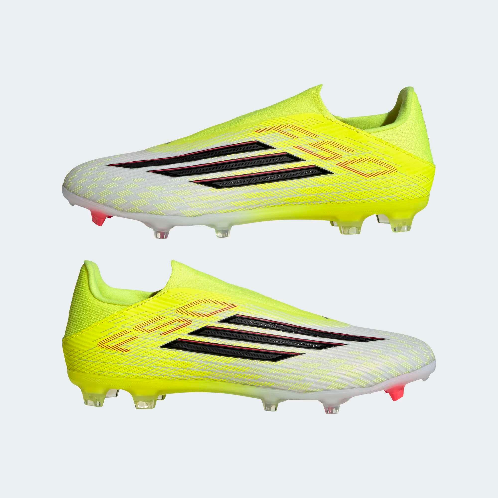 Chuteiras de Futebol sem Atacadores Adulto F50 League FG/MG Amarelo 4/8