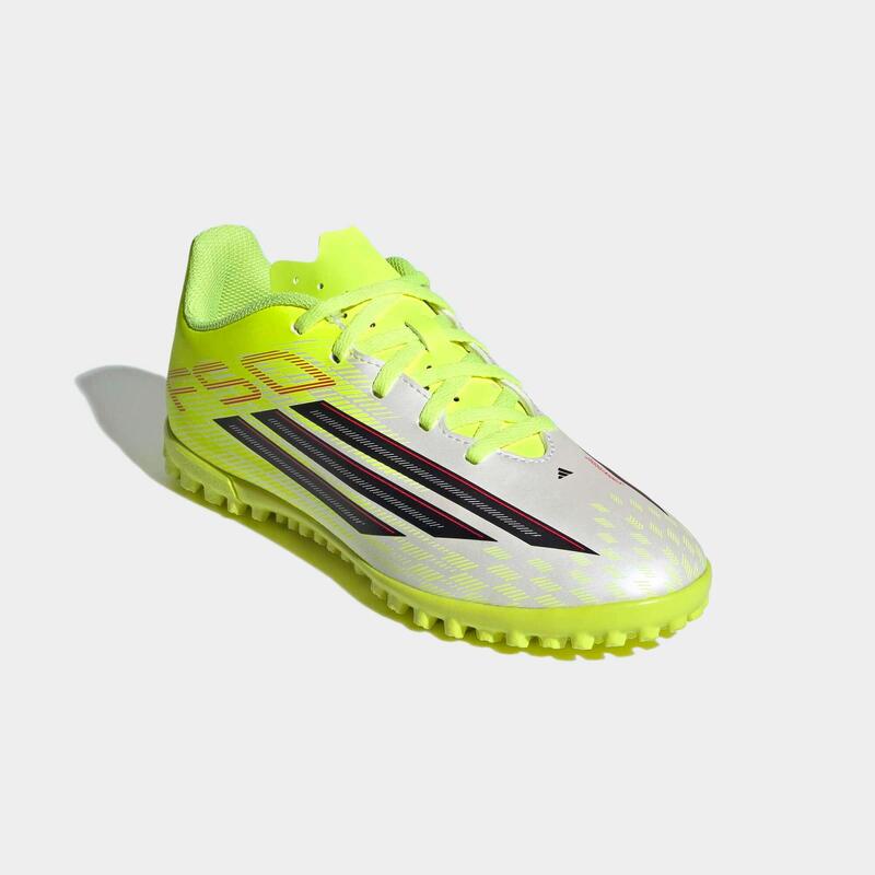 Adidas Çocuk Halı Saha Ayakkabısı/Futbol Ayakkabısı - Beyaz/Sarı - F50 Club Turf