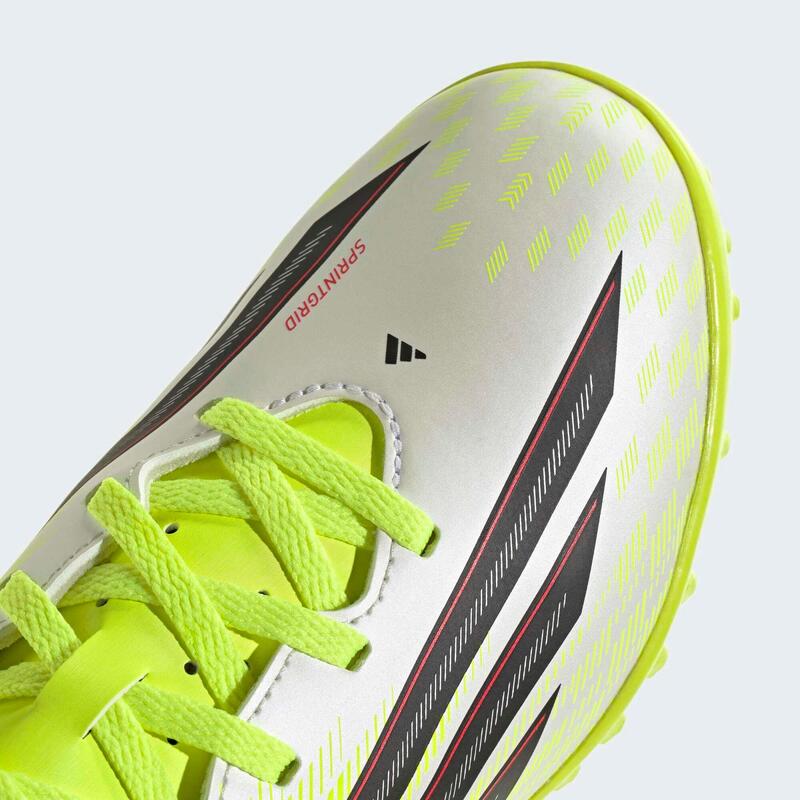 Adidas Çocuk Halı Saha Ayakkabısı/Futbol Ayakkabısı - Beyaz/Sarı - F50 Club Turf