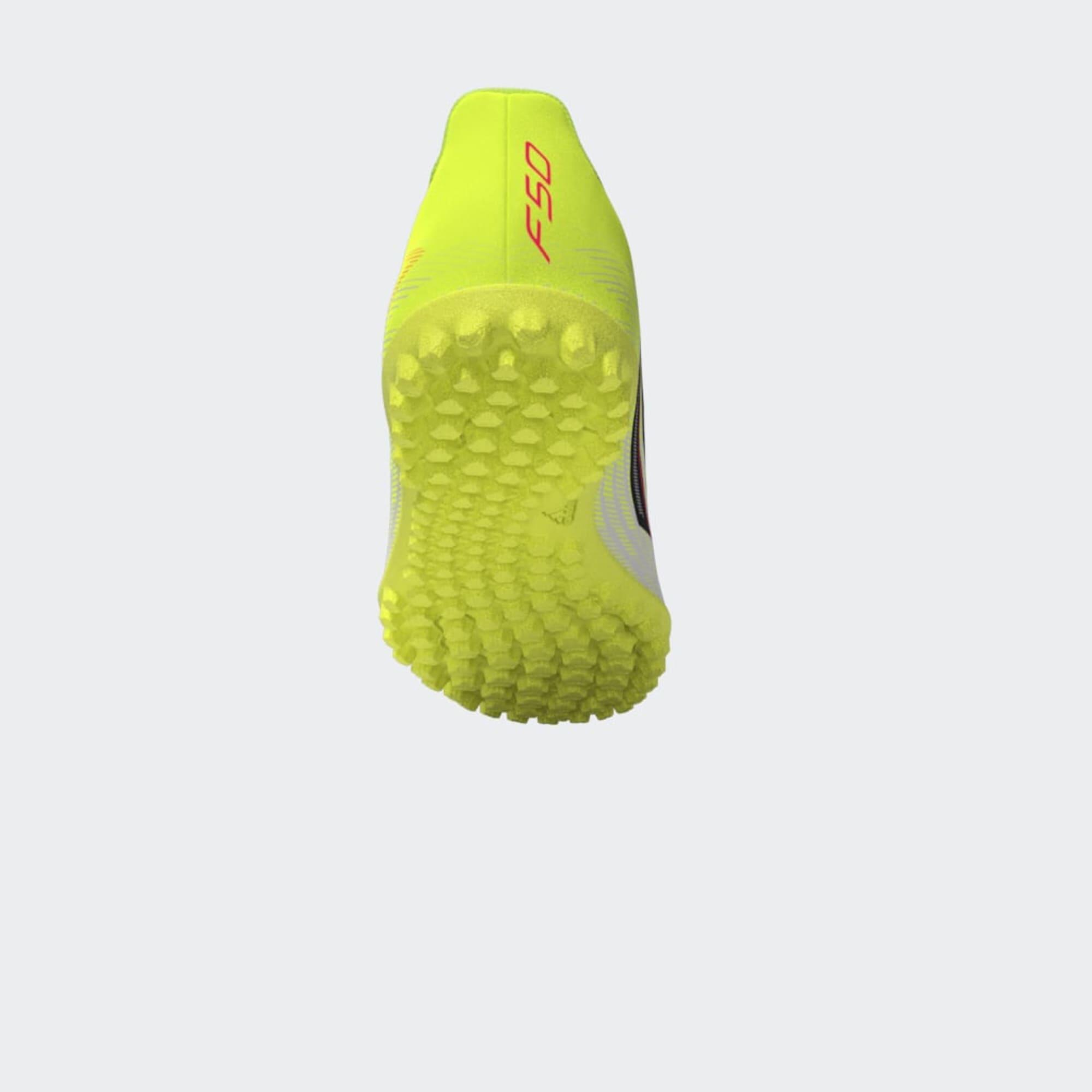 Scarpe calcio bambino F50 CLUB TURF bianco-giallo 15/40
