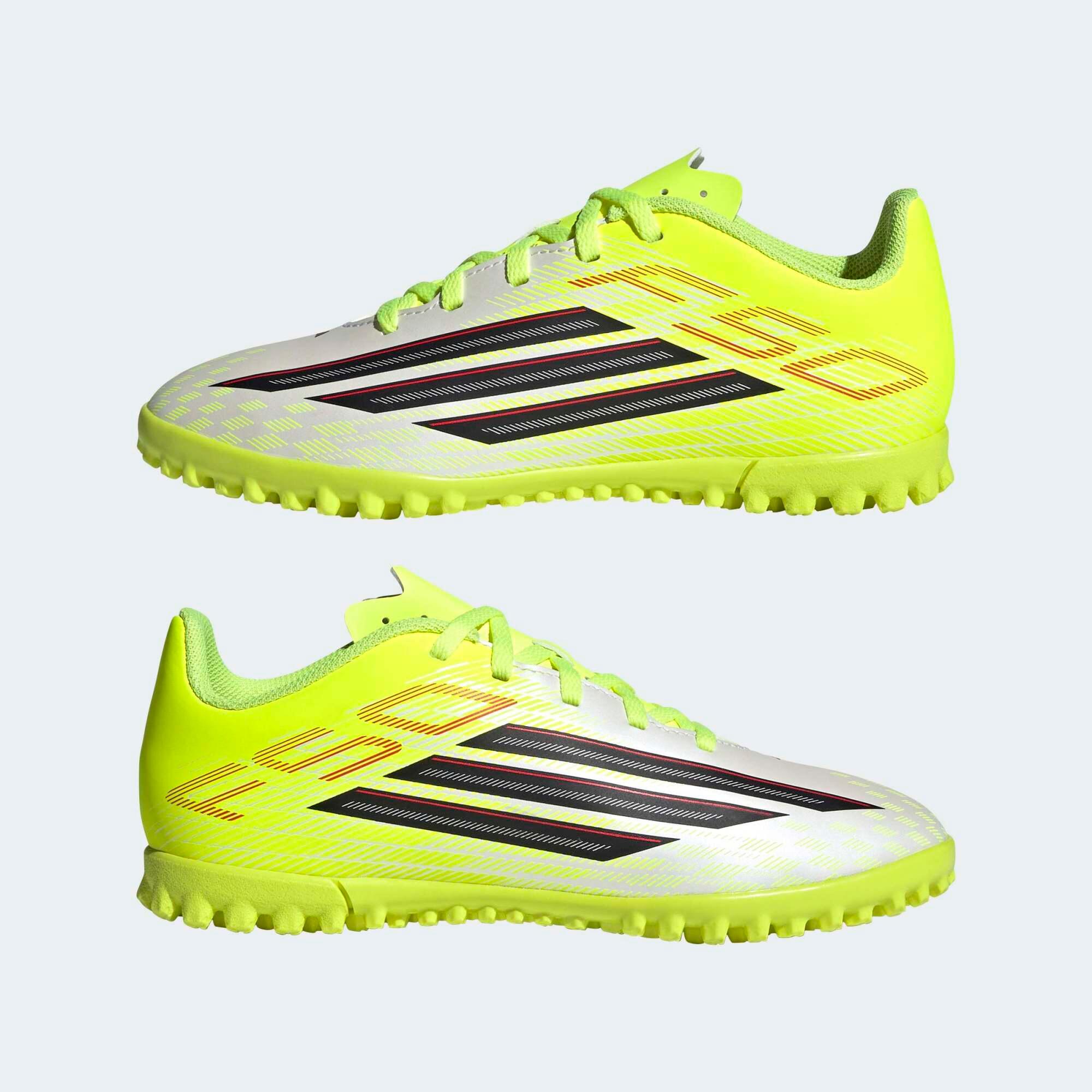 Chuteiras de Futebol Criança Adidas F50 Turf Branco/Amarelo 4/10