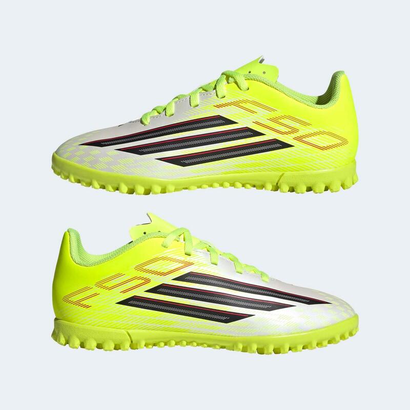 Adidas Çocuk Halı Saha Ayakkabısı/Futbol Ayakkabısı - Beyaz/Sarı - F50 Club Turf