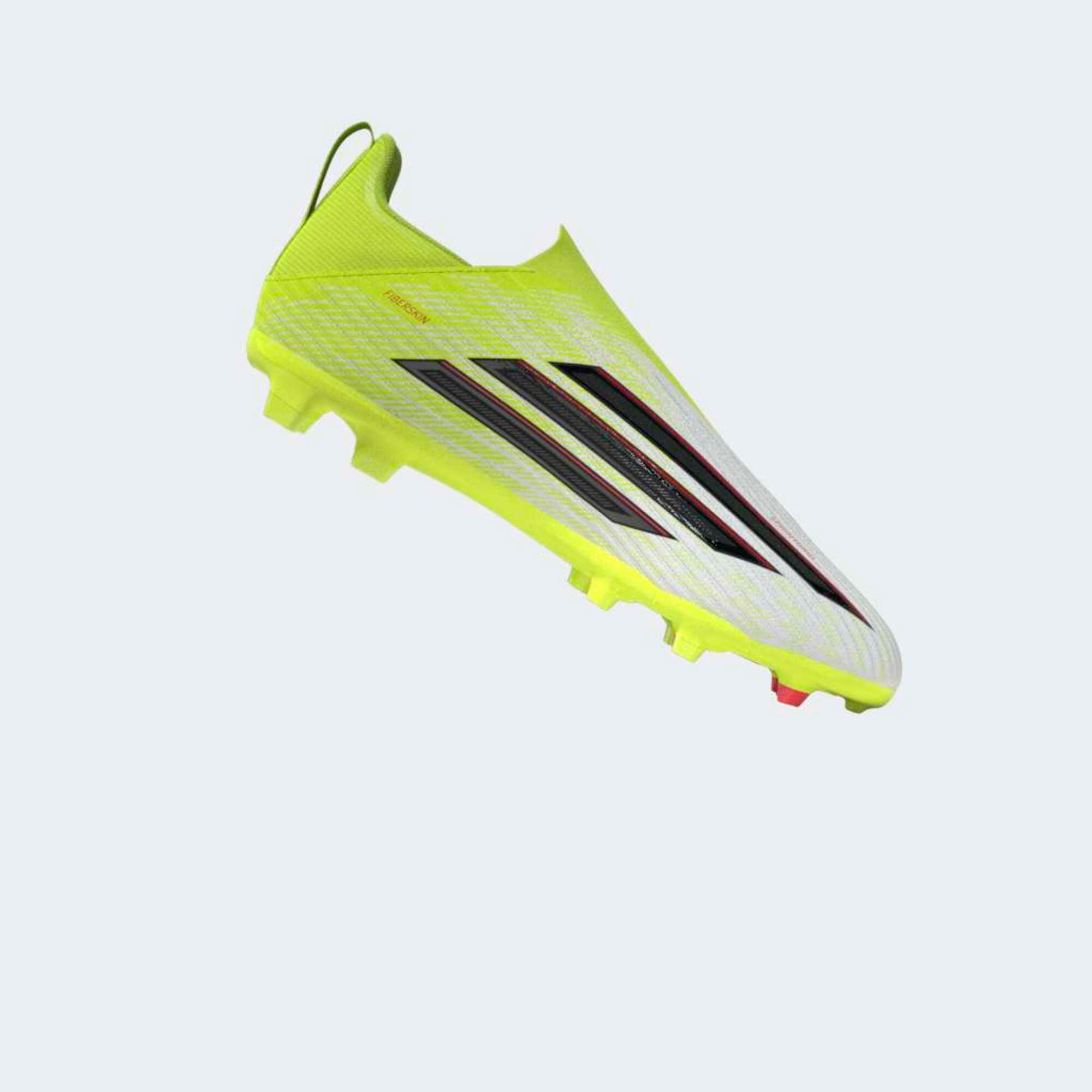 Scarpe calcio bambino F50 LEAGUE LACELESS FG/MG gialle 19/19