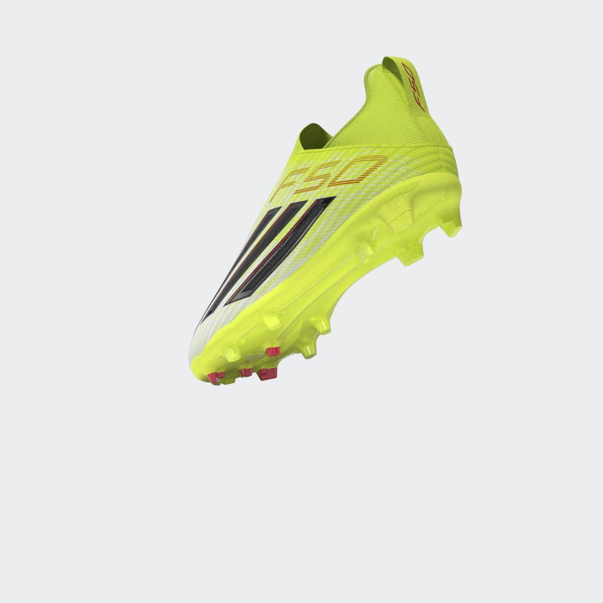 Scarpe calcio bambino F50 LEAGUE LACELESS FG/MG gialle 16/19