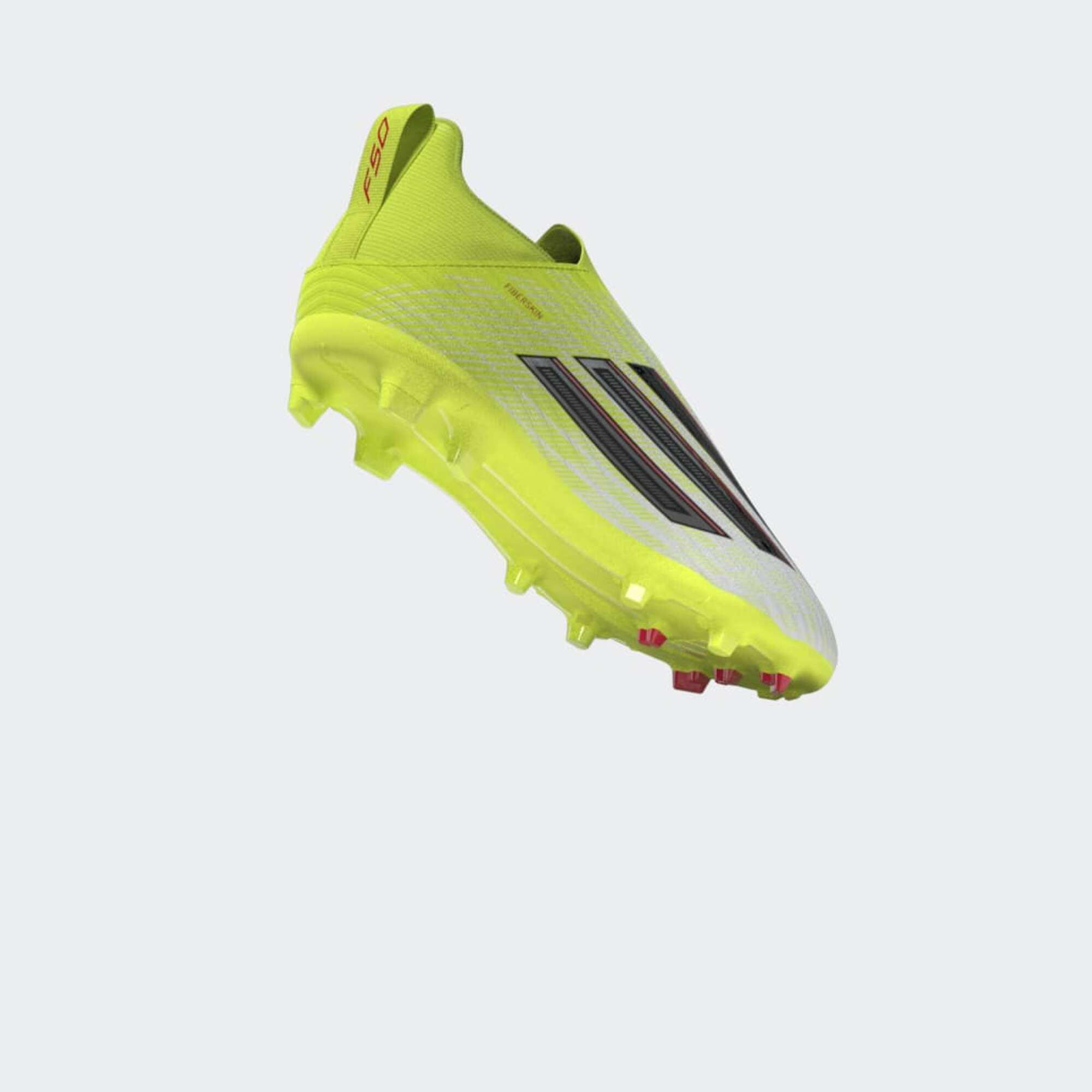 Scarpe calcio bambino F50 LEAGUE LACELESS FG/MG gialle 14/19