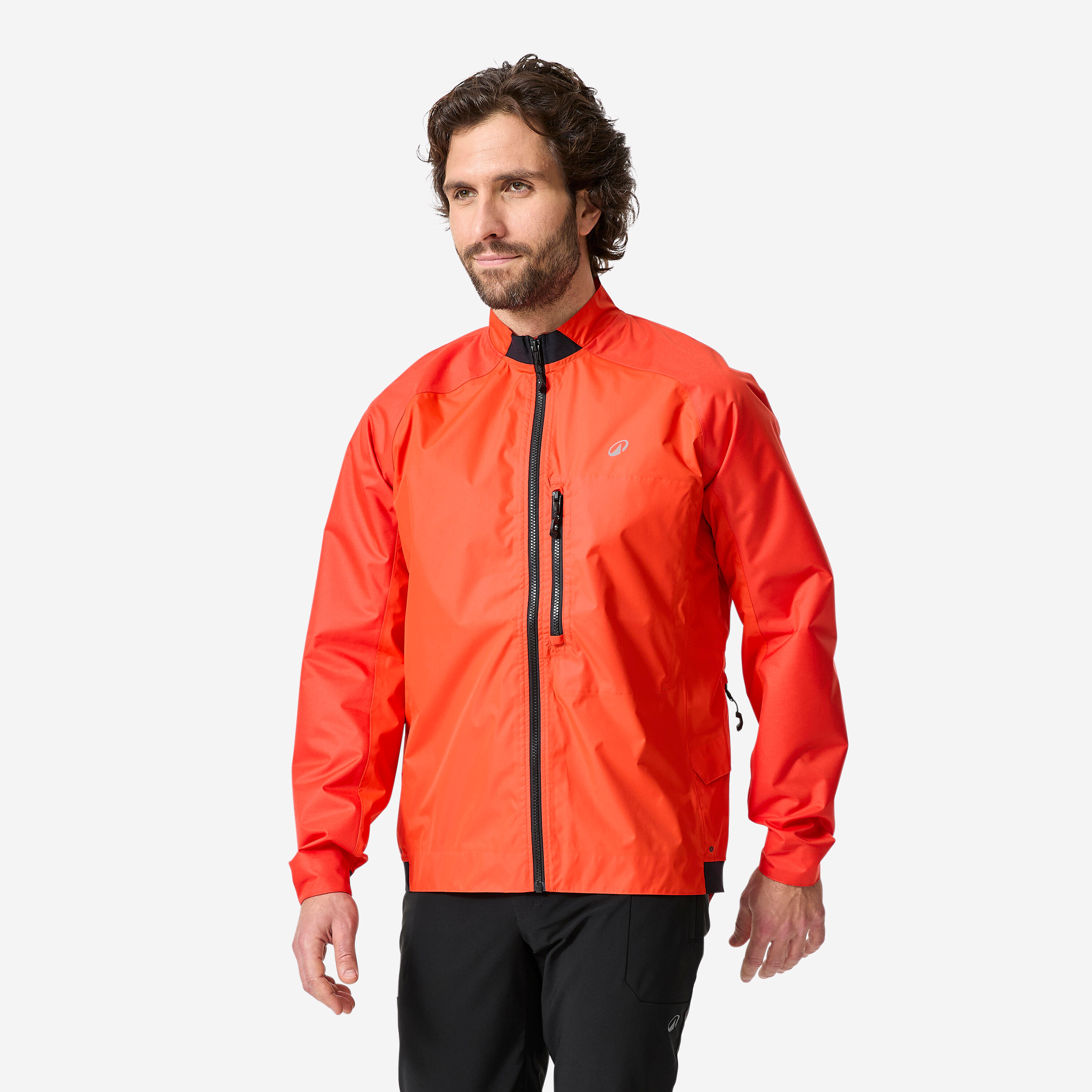 Decathlon UK ROCKRIDER Mountain Bike Rainproof Jacket Comfort 500 - Red | FREE Click & Collect at Stores and Asda. 365 Days return available.