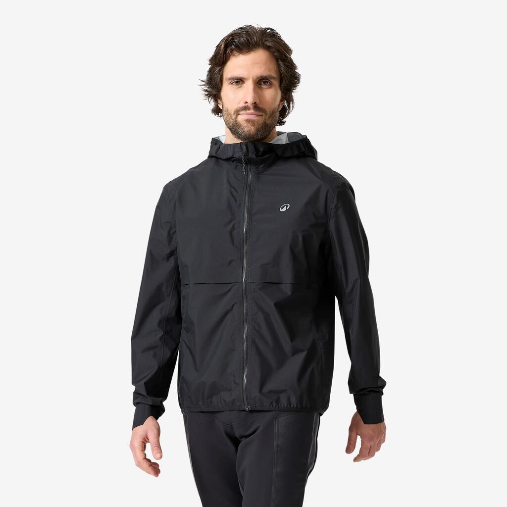 MTB Cycling Compact Long-Sleeved Waterproof Jacket 500 Black 