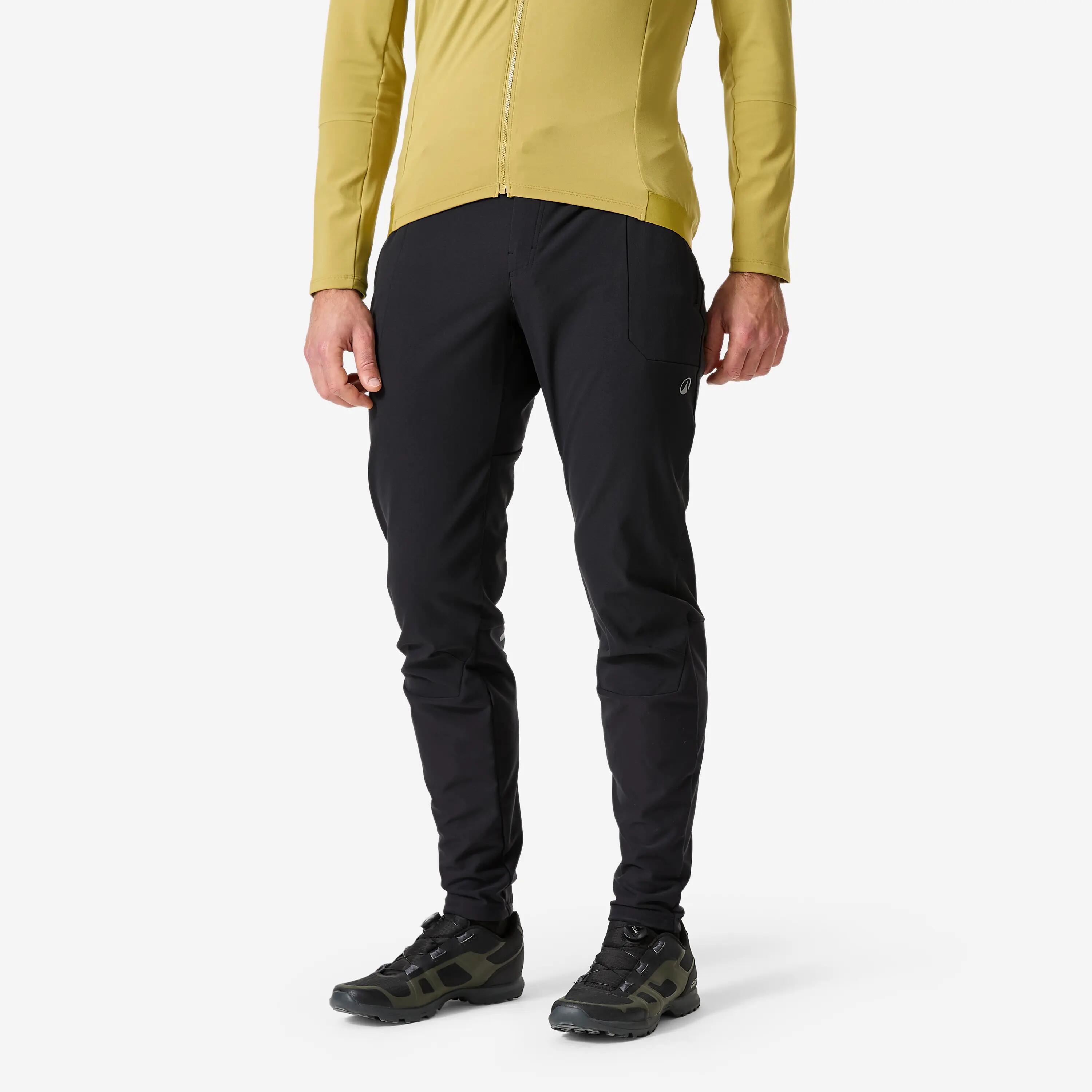 Fahrradjacke MTB warm Herren 500 grün/gold  9/10