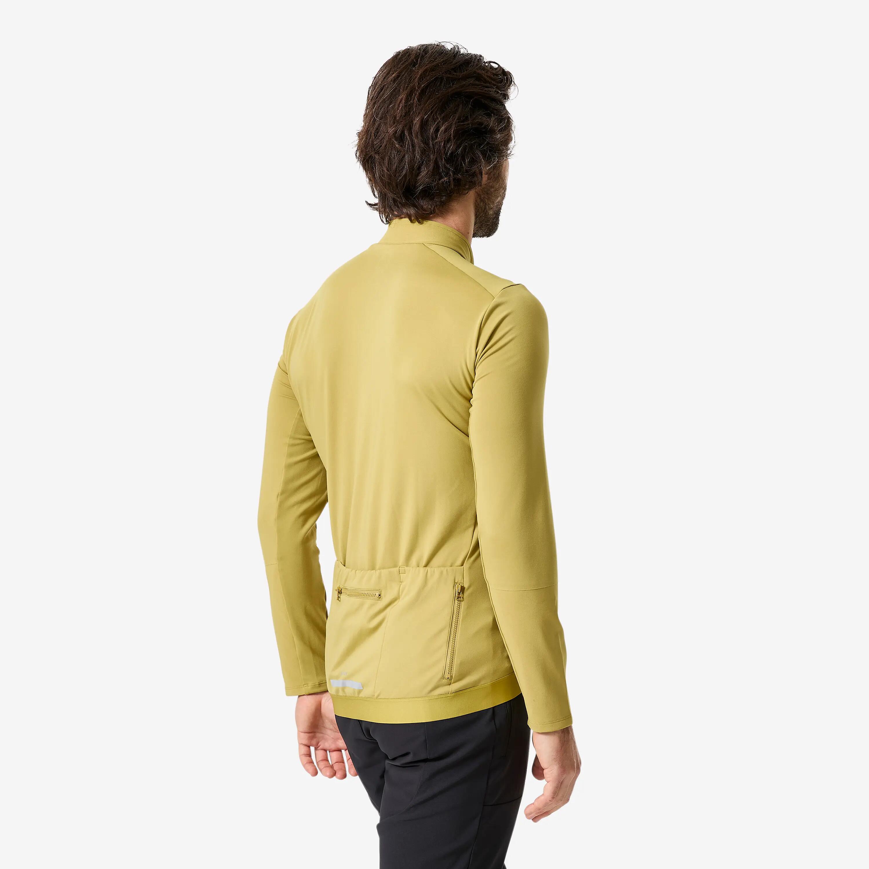 Casaco quente de ciclismo BTT homem, 500 verde dourado 4/8