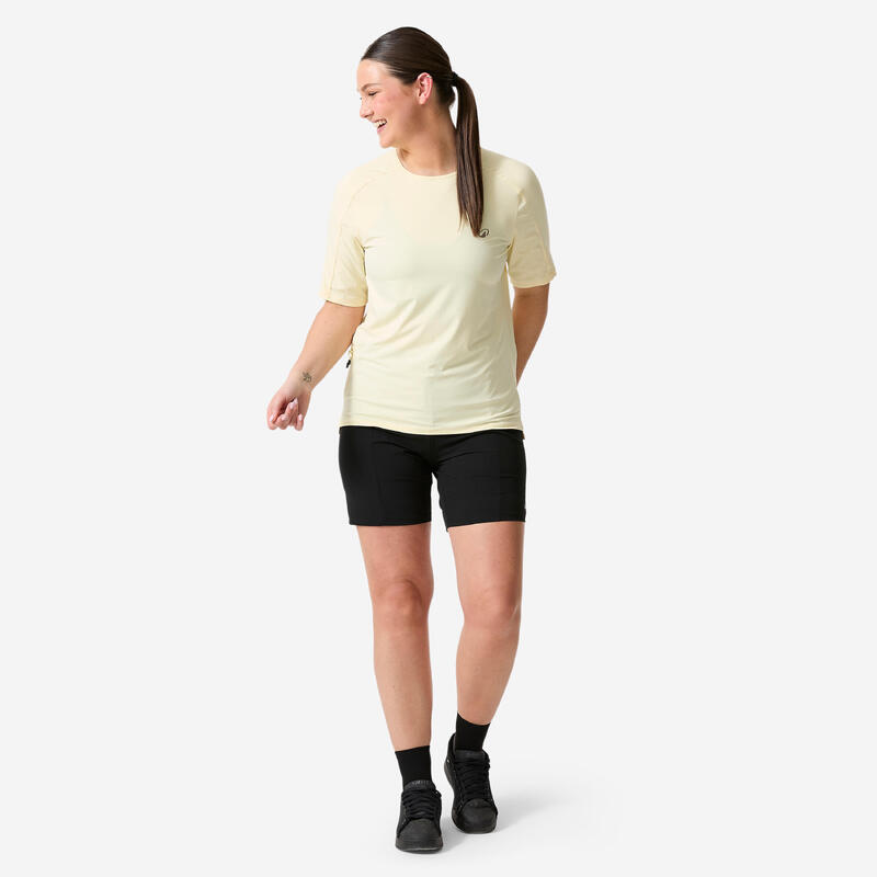 Tricou respirant ciclism MTB 500 Galben Damă