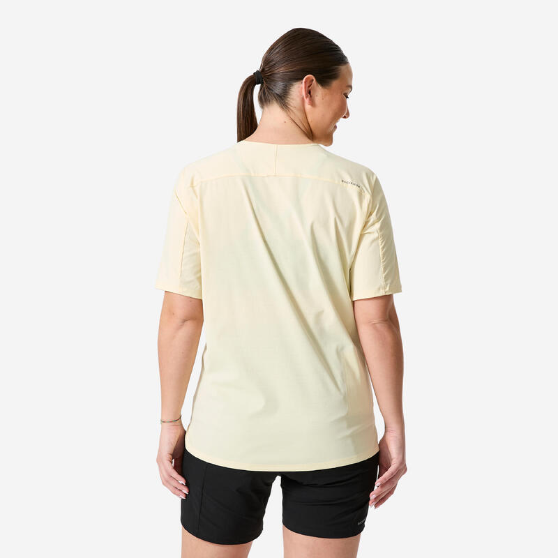 Tricou respirant ciclism MTB 500 Galben Damă
