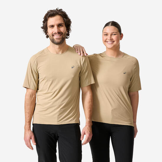 Maillot vélo VTT manches courtes respirant, 500 beige