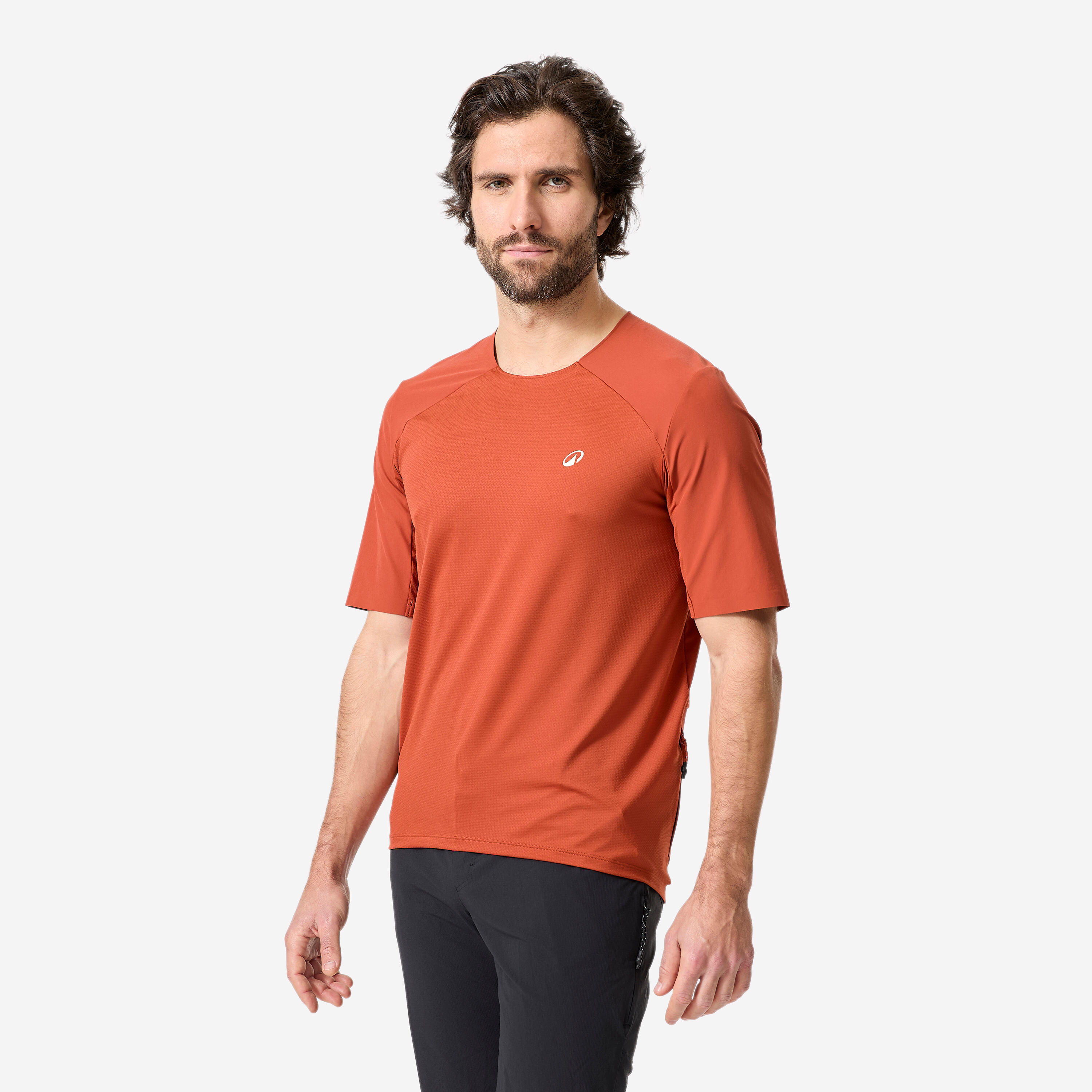 Decathlon UK ROCKRIDER 500 Men's Short-sleeved Breathable Mountain Bike Cargo Jersey - Brown | FREE Click & Collect at Stores and Asda. 365 Days return available.