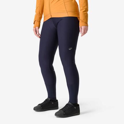 Cuissard long vélo VTT chaud femme, 500 bleu