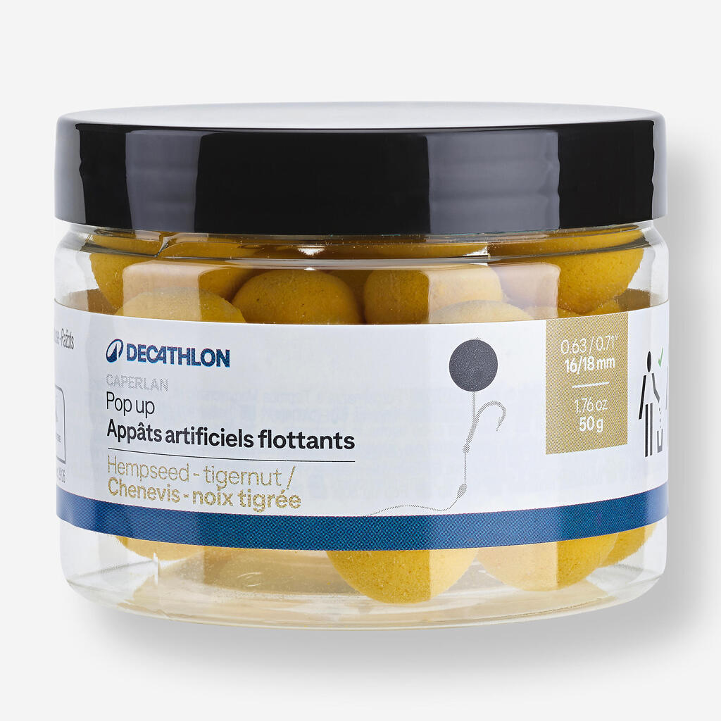 Plovni boiliji za krapolov s konopljinimi semeni in tigrovimi oreščki 16-18 mm 